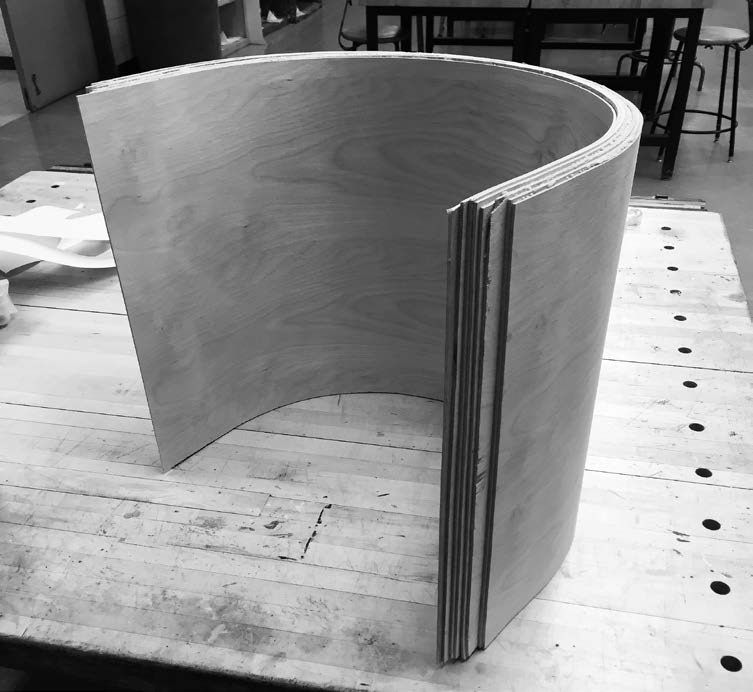 Bent Plywood after Vacuum Press