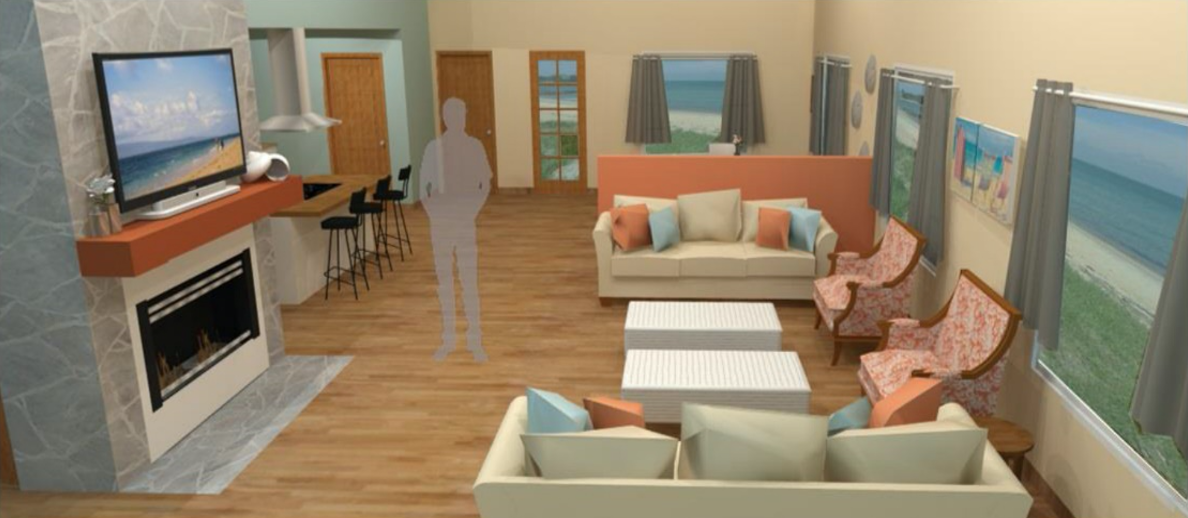 Rendering of Living Room
