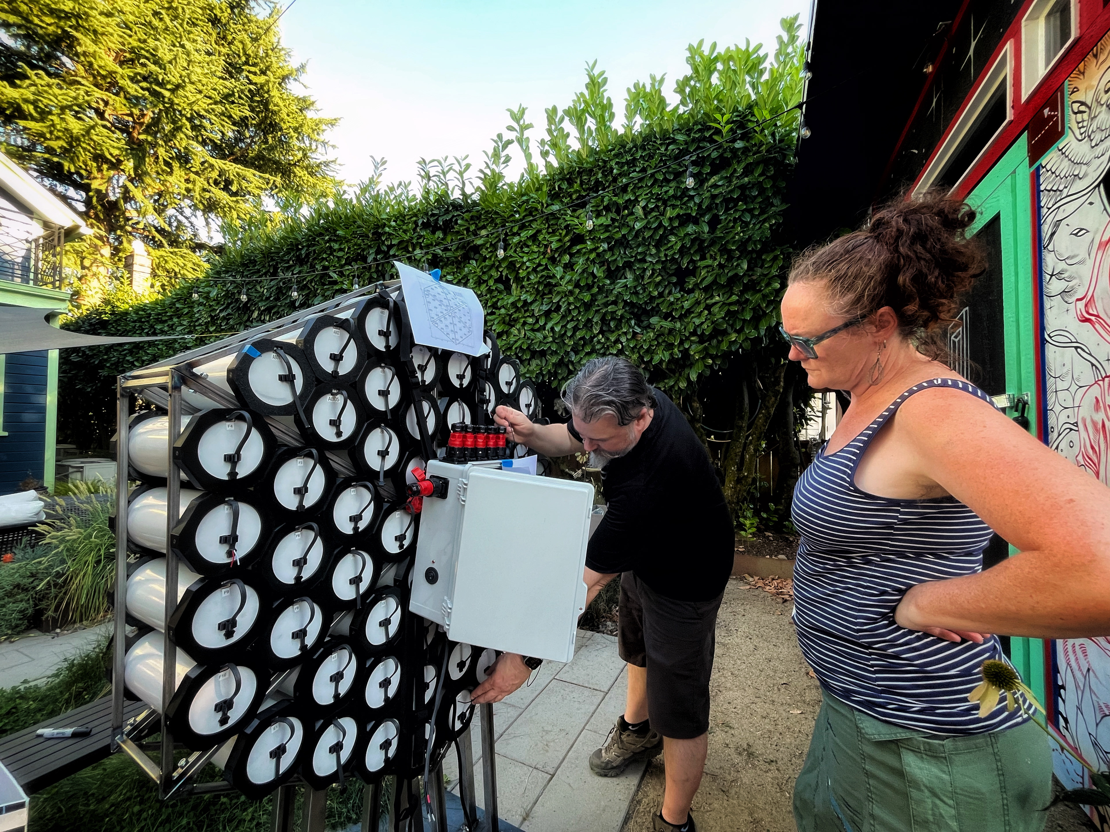 Andy working with Misty in the organized chaos
