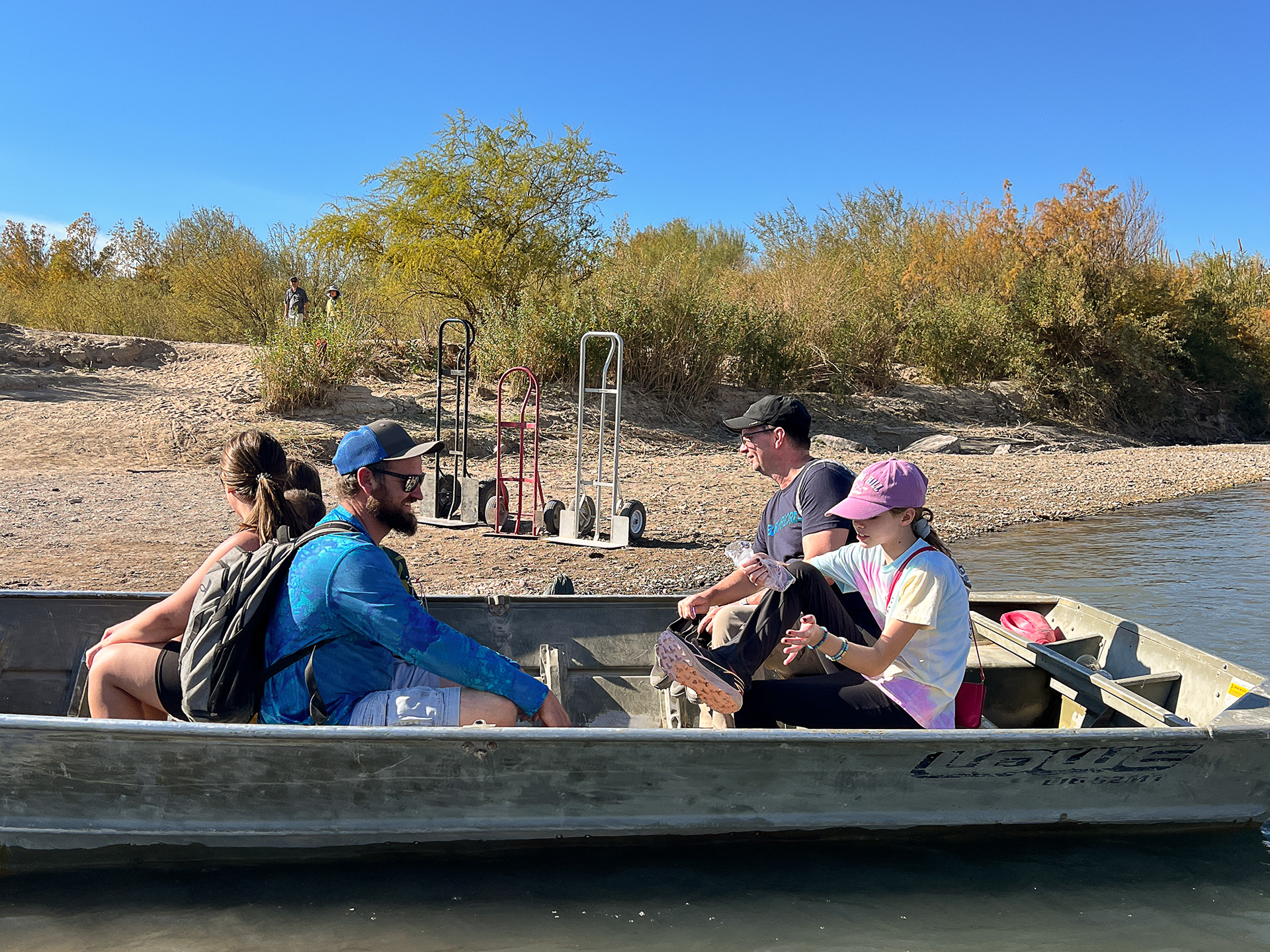 Trevor and Eva took the boat across