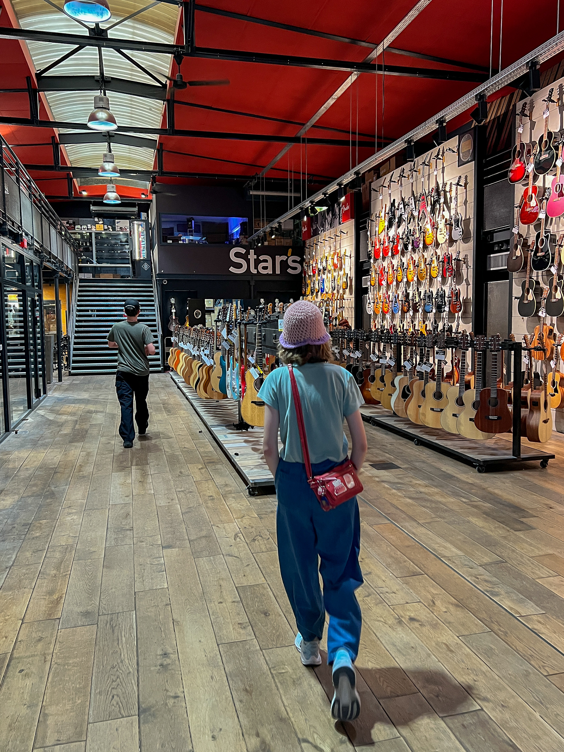 Checking out a music store