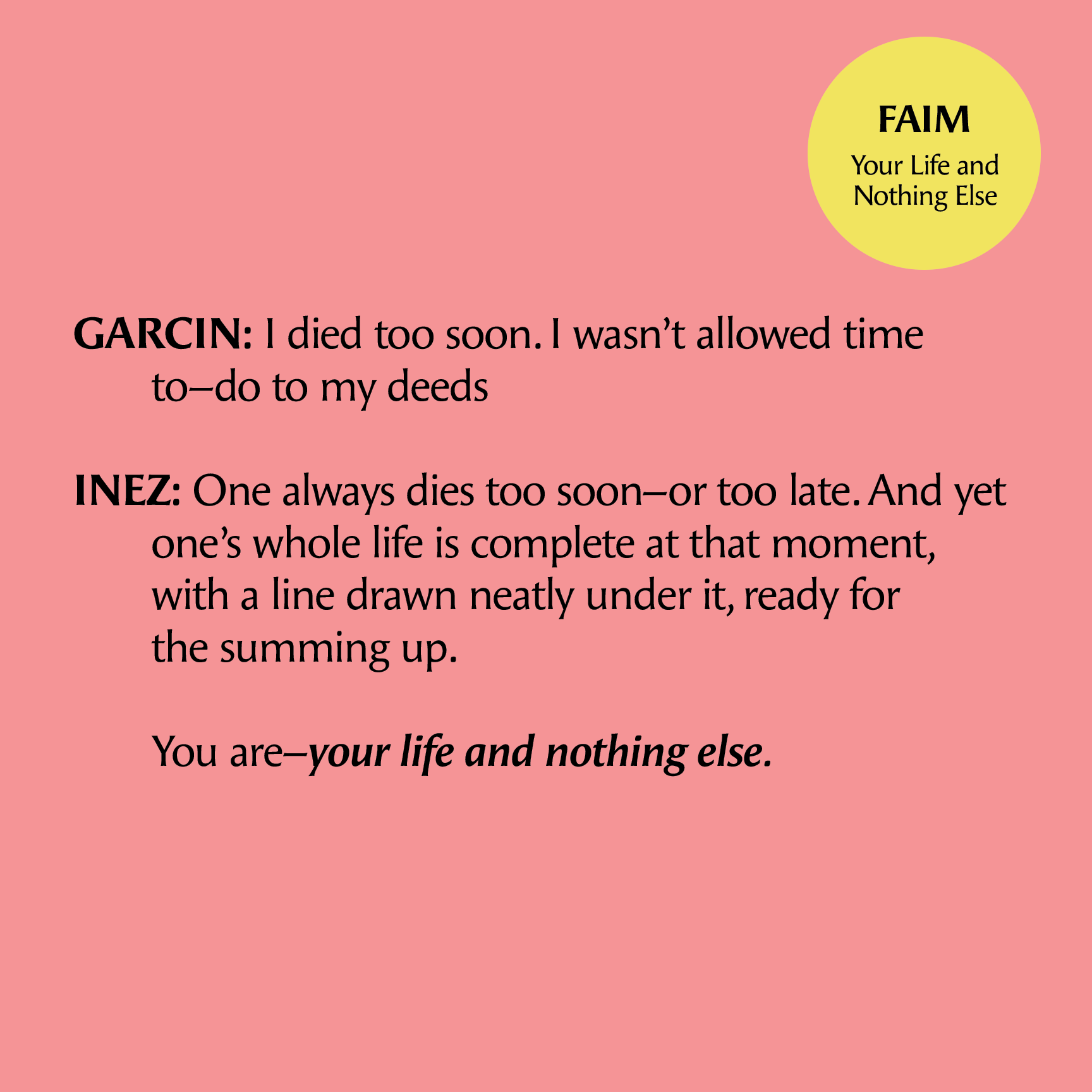 Faim "Your Life and Nothing Else" Record Release alt Artwork, concept by Chris Carraway