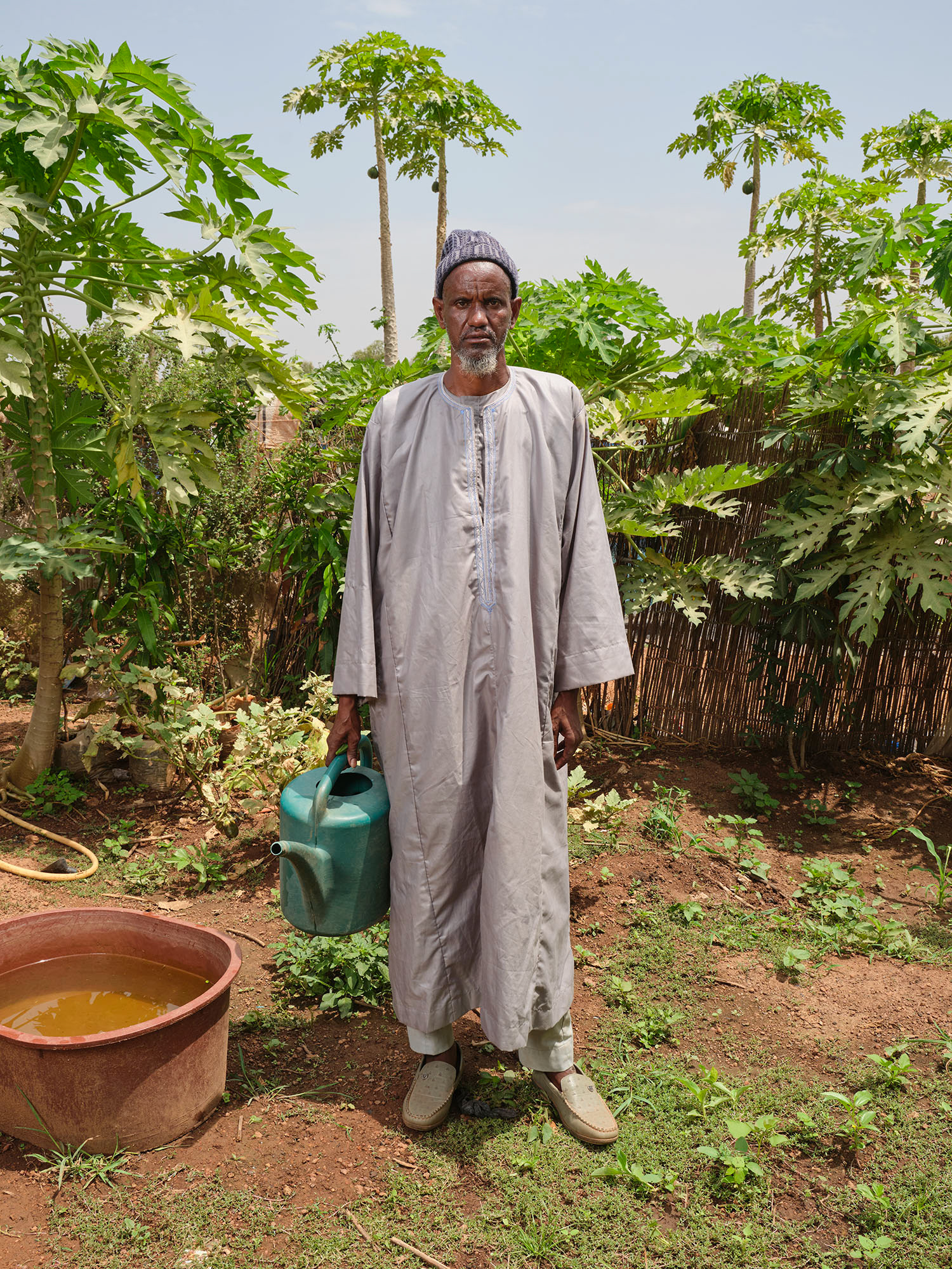 Boucar Barry has been living in the Sénou camp for displaced persons for six years. He cultivates a small plot of land within the camp, which provides him with enough food to feed his ten children. Bamako, May 2025
