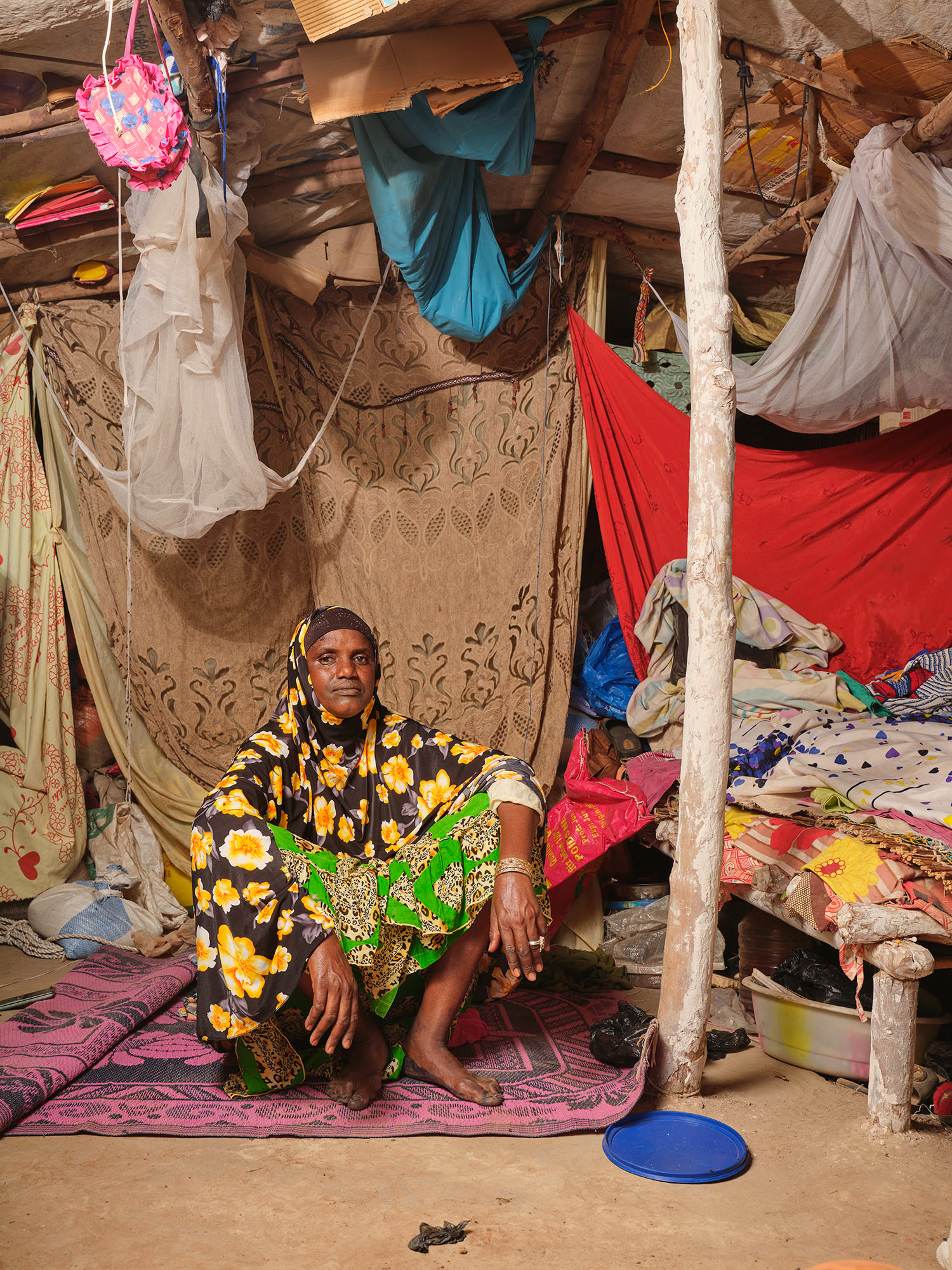 Sewa Barry has been living in the Sénou camp for displaced persons for seven years. From time to time, he collects trash or sells milk produced by the animals in the camp. However, most of the time he is unemployed and takes care of his ten children. Bamako, May 2025