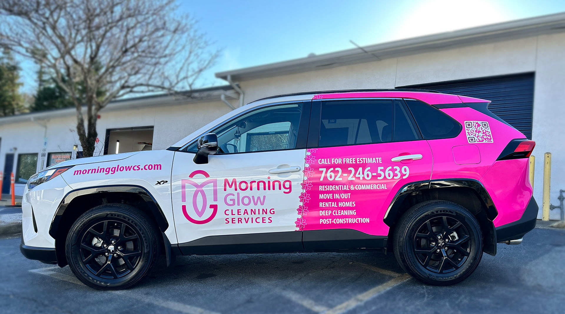 Car vehicle wraps, Atlanta, Acworth, Marietta, Woodstock, Cobb County, Fulton on a Toyota RAV 4 for a maid service company.