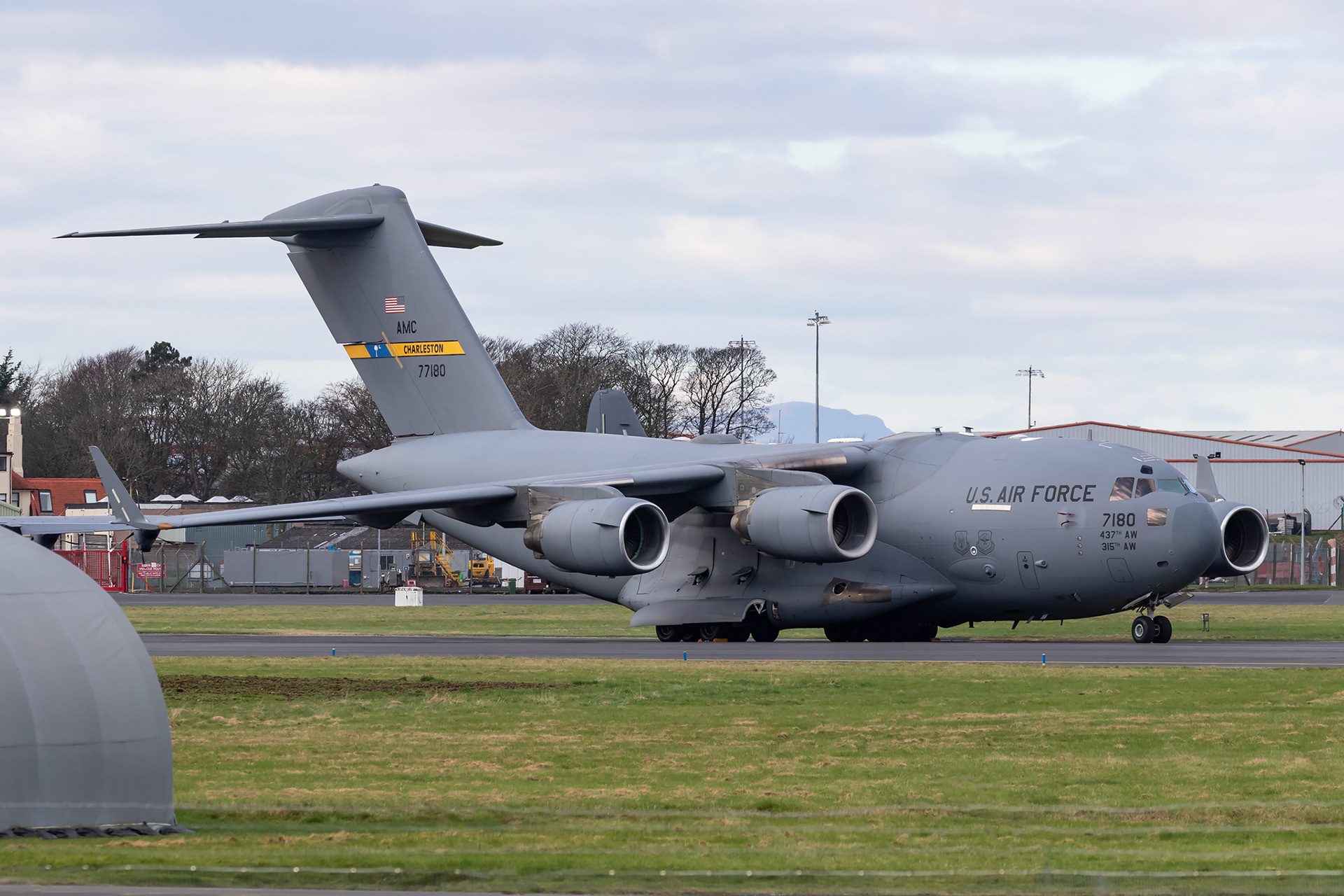 07-7180 77180 C17 C-17A Globemaster III USAF United States Air Force Charleston Prestwick EGPK PIK Boeing Plane Transport