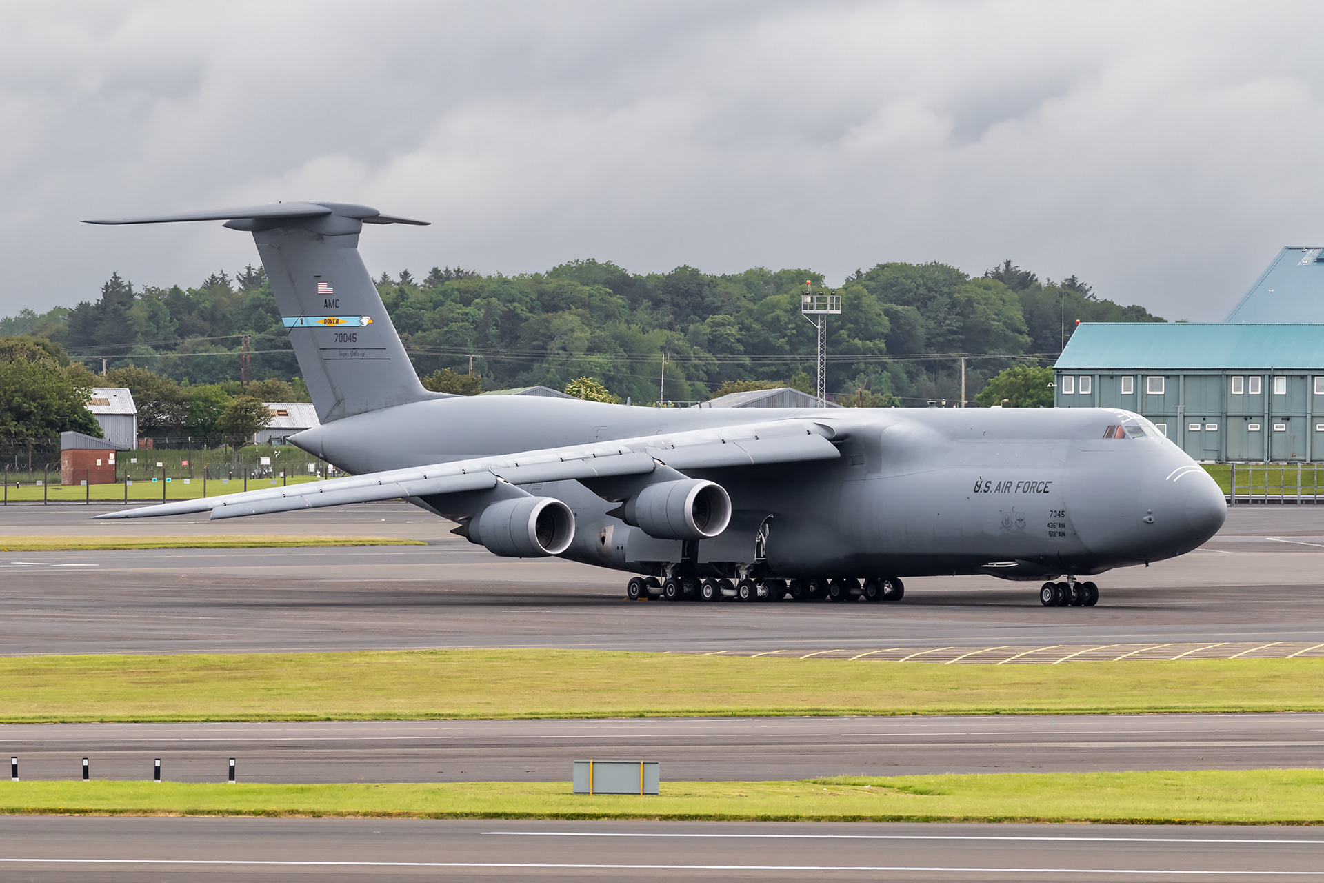87-0045 C5 Lockheed C-5M Super Galaxy 436th 512th AW Dover Prestwick EGPK PIK
