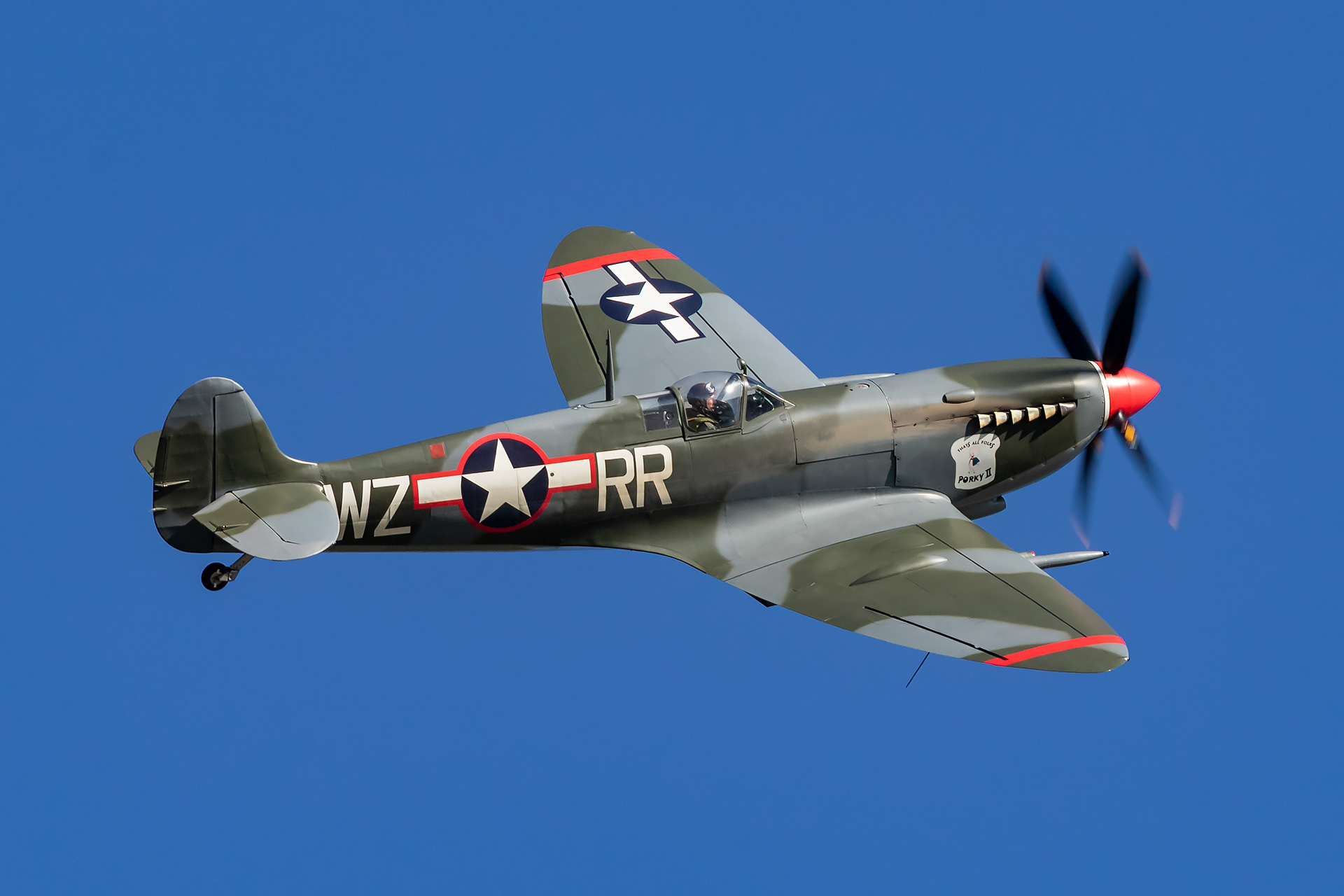 G-PBIX RW382 WZ-RR Supermarine Spitfire LF.XVIe USAAC USAF United States Army Air Force Corps Prestwick EGPK PIK