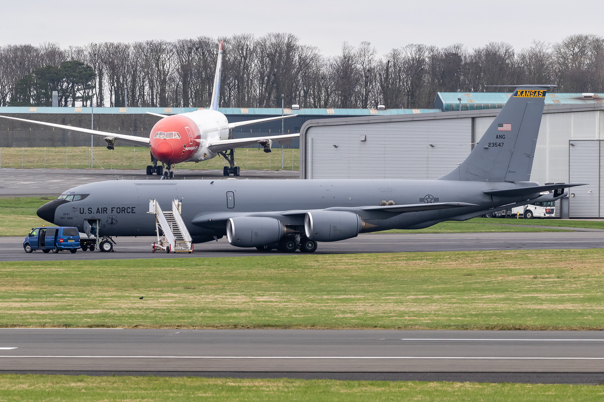 62-3547 Boeing KC-135R K35R USAF United States Air Force Prestwick EGPK PIK 190th AW 117th ARS Kansas Air National Guard