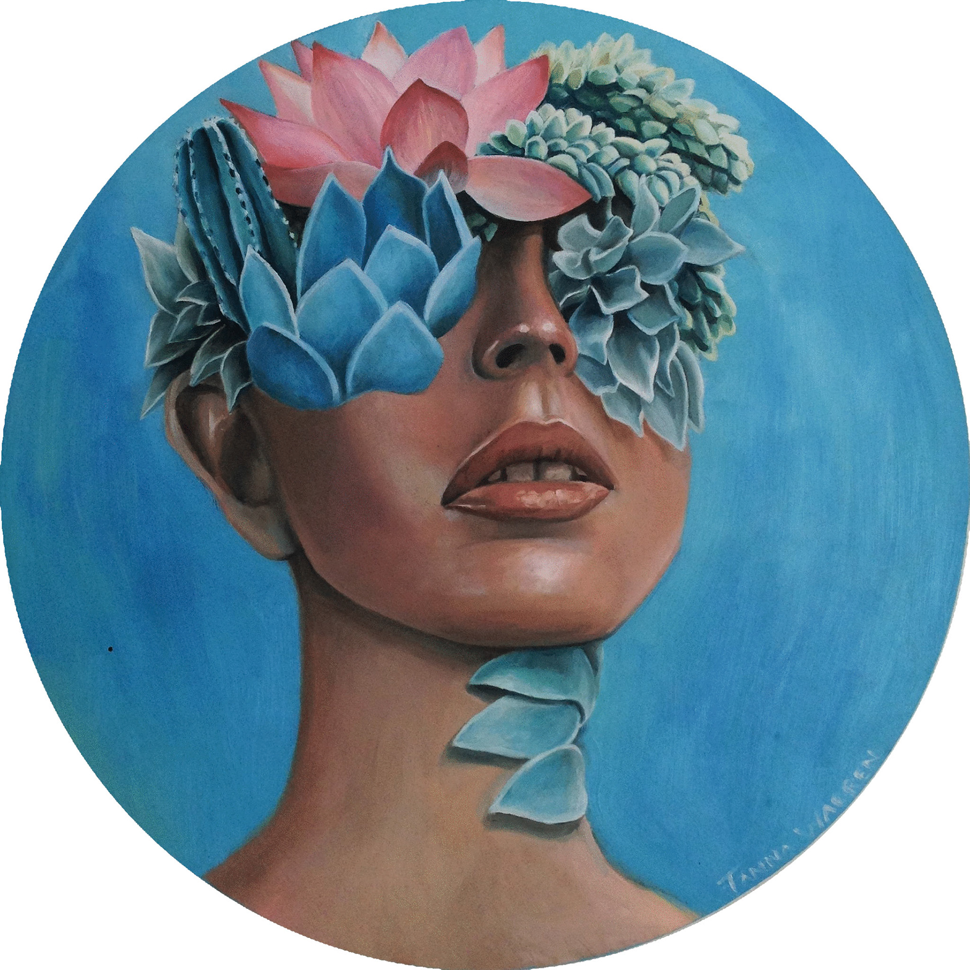 'Inner Garden 2' Oil on Wood, 30x30cm