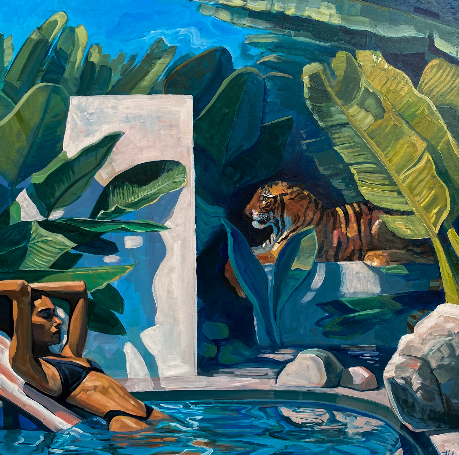 'The next day was yesterday' / 50 x 50 cm / Oil on Wood / $550