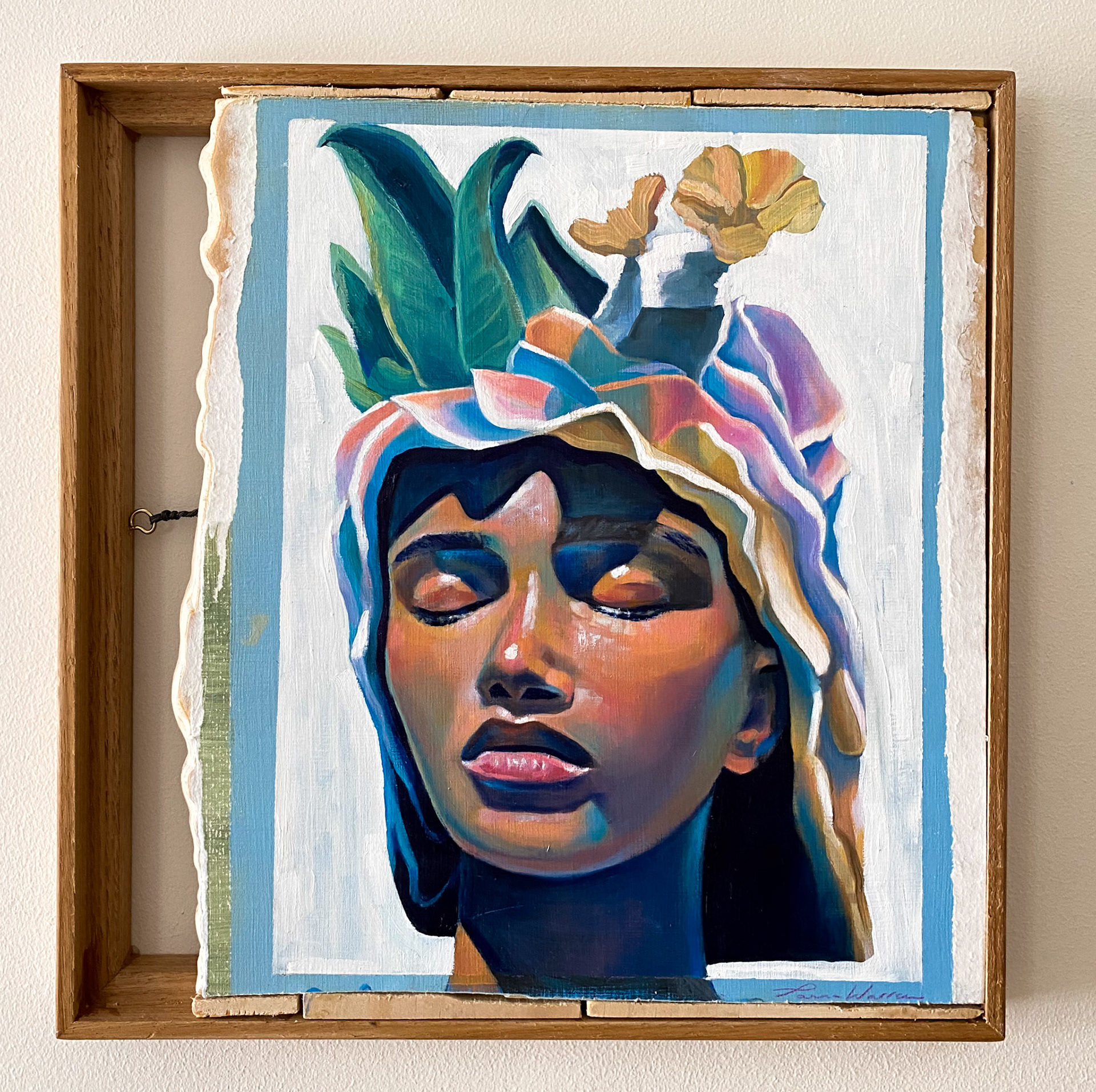 'Entropy' / Oil on scrap paper and wood / 35 x 35 cm / $450