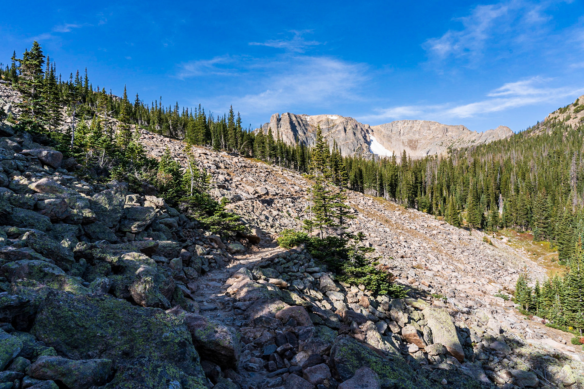 Hike leading to ice fields of Tyndall Glacier