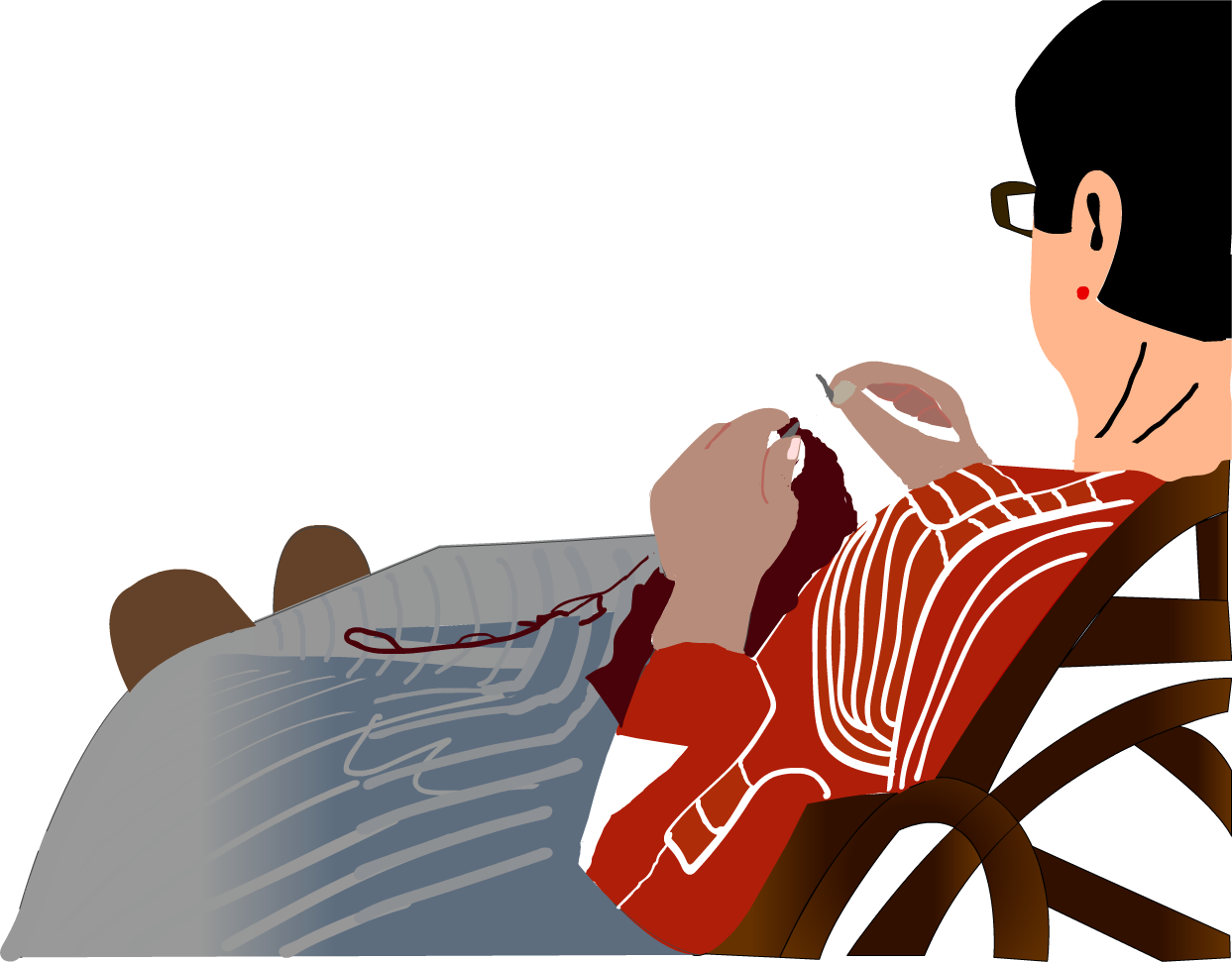 Grandmother Knitting