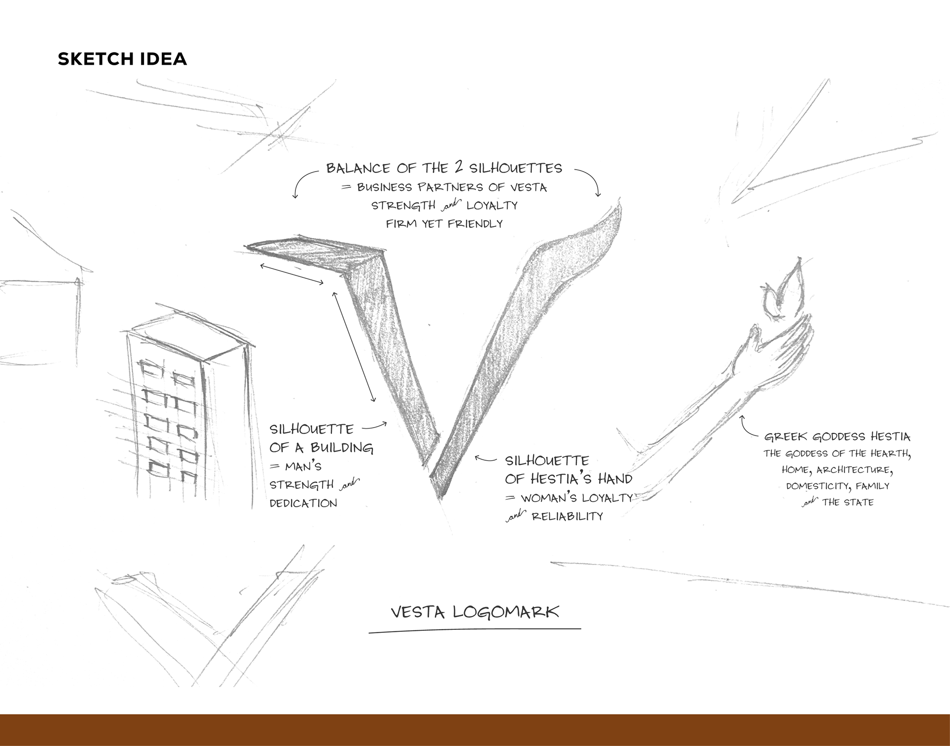 Vesta Suites Logomark Sketch Idea
