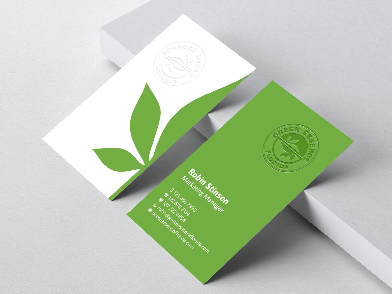 Green Essence Florida business card design