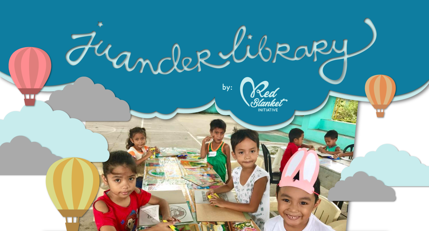 juanderlibarary even brand design with clouds and hot air balloons, kids coloring books