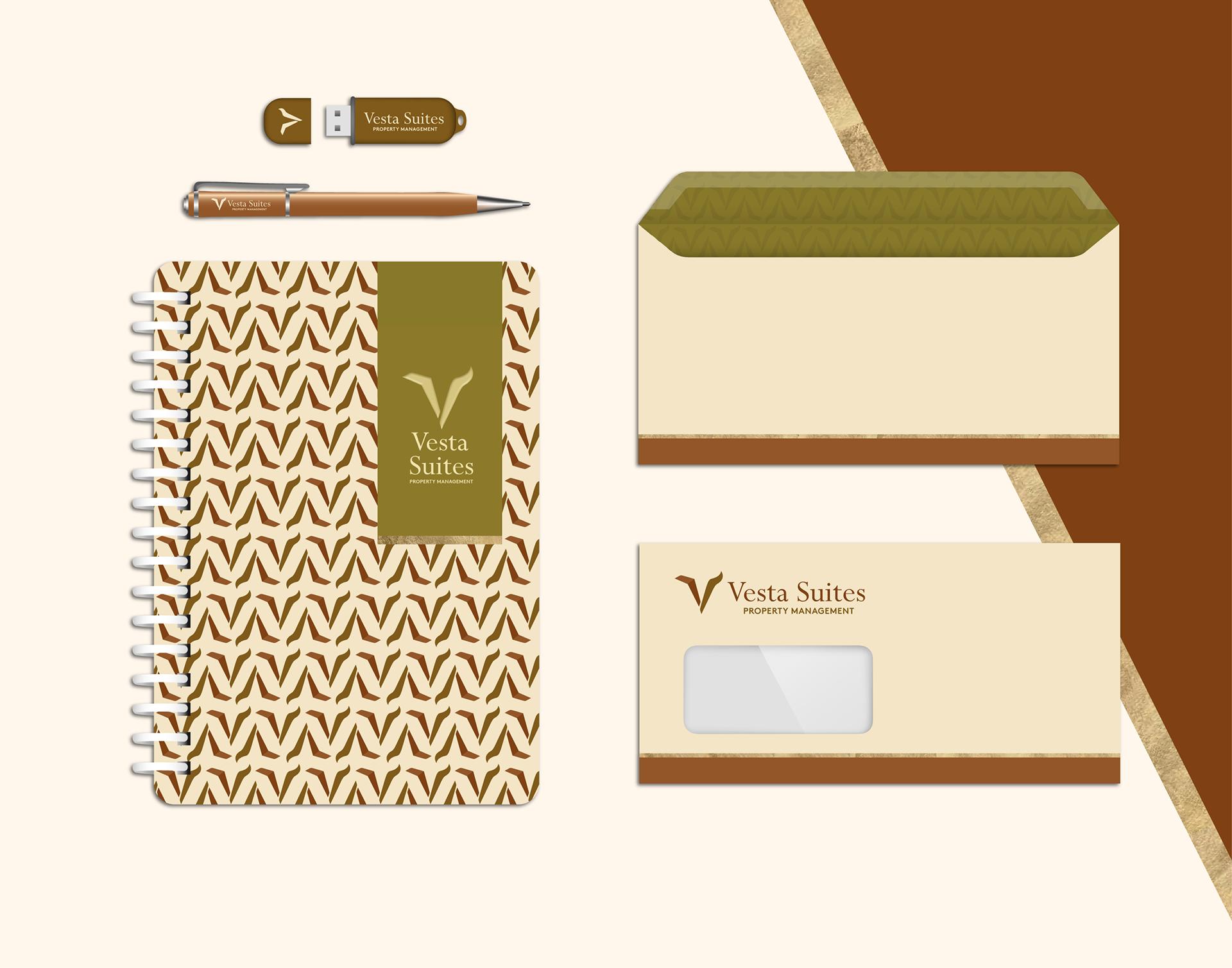 Vesta Suites corporate brand materials