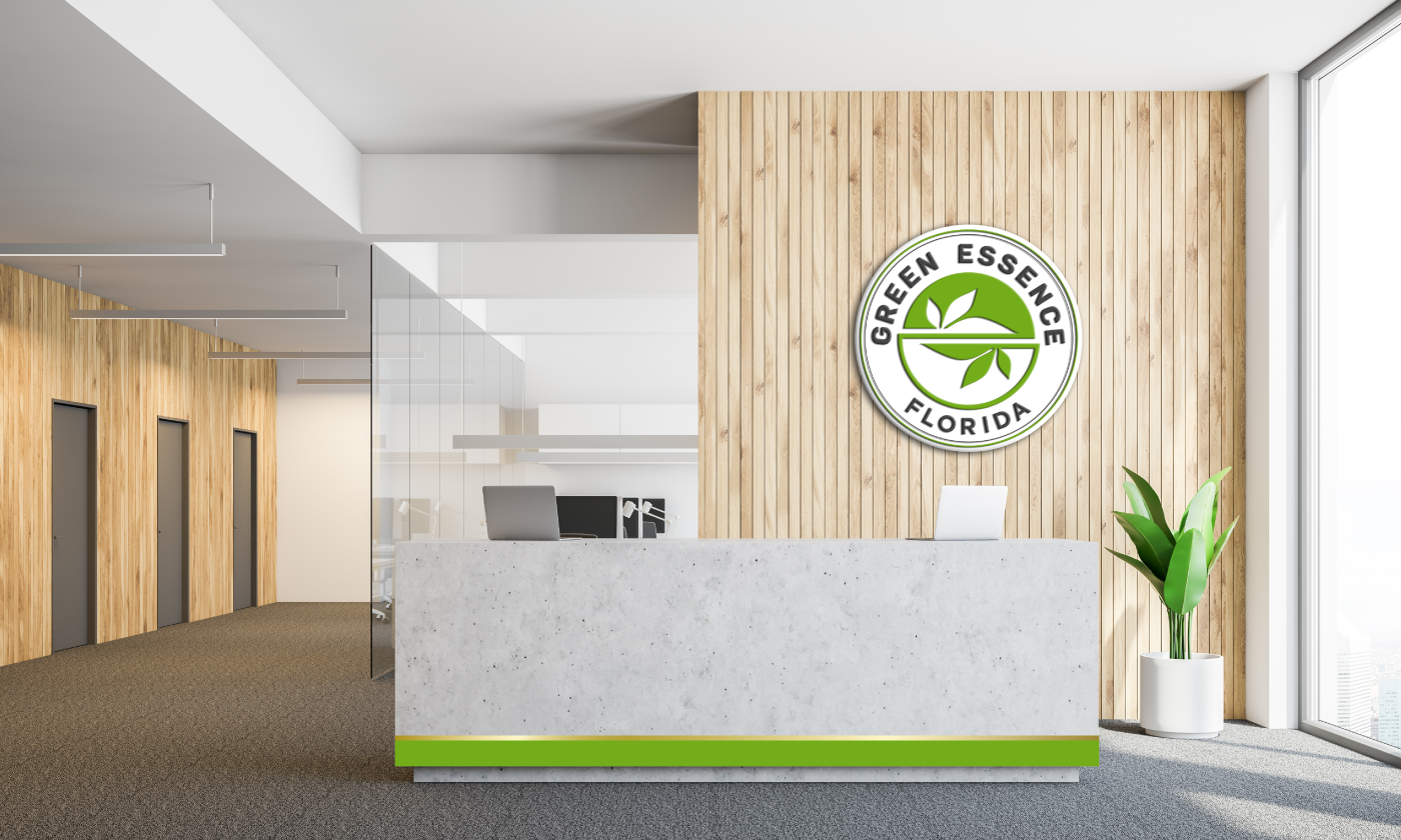 green essence florida office signage mock-up