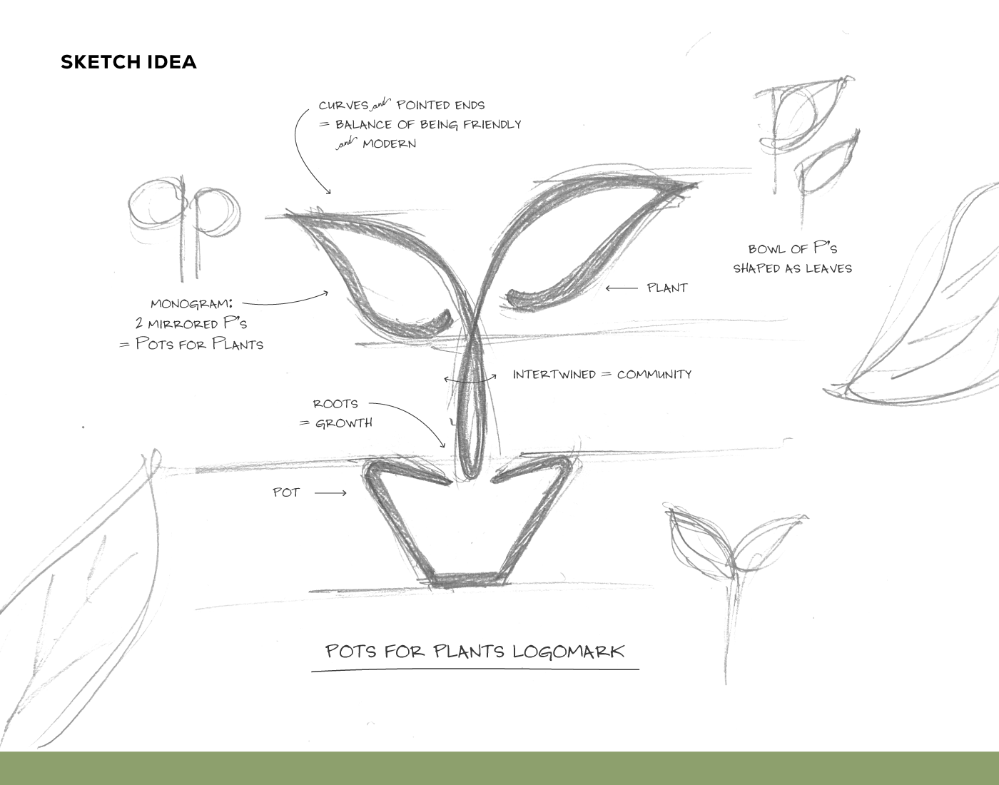 Pots for Plants Logomark Sketch Idea