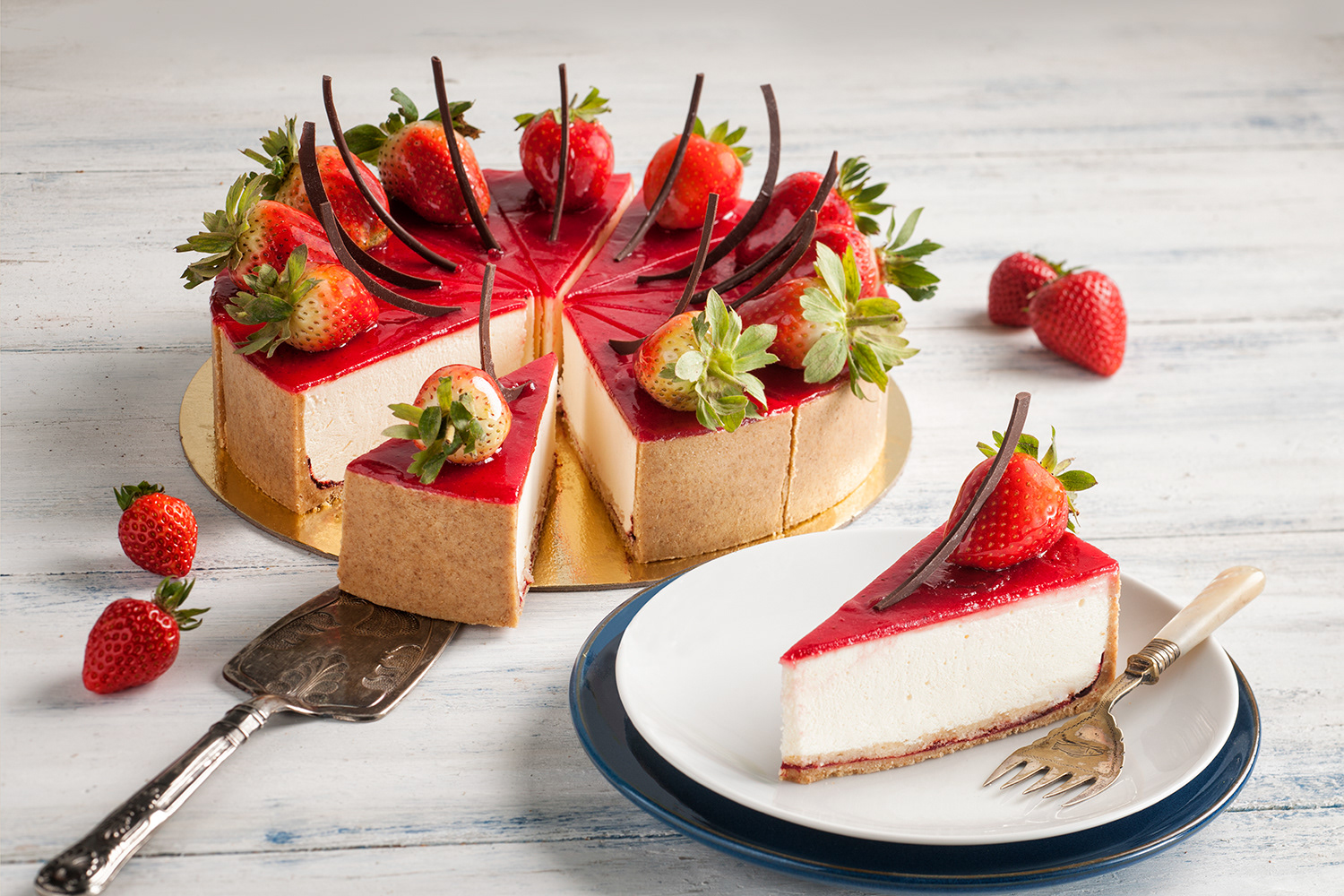 Food Photography Strawberry Cheesecake