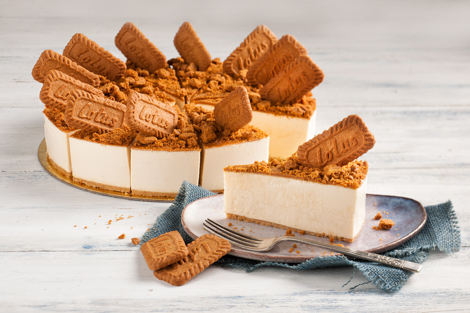 Food Photography Lotus Speculoos Cheesecake