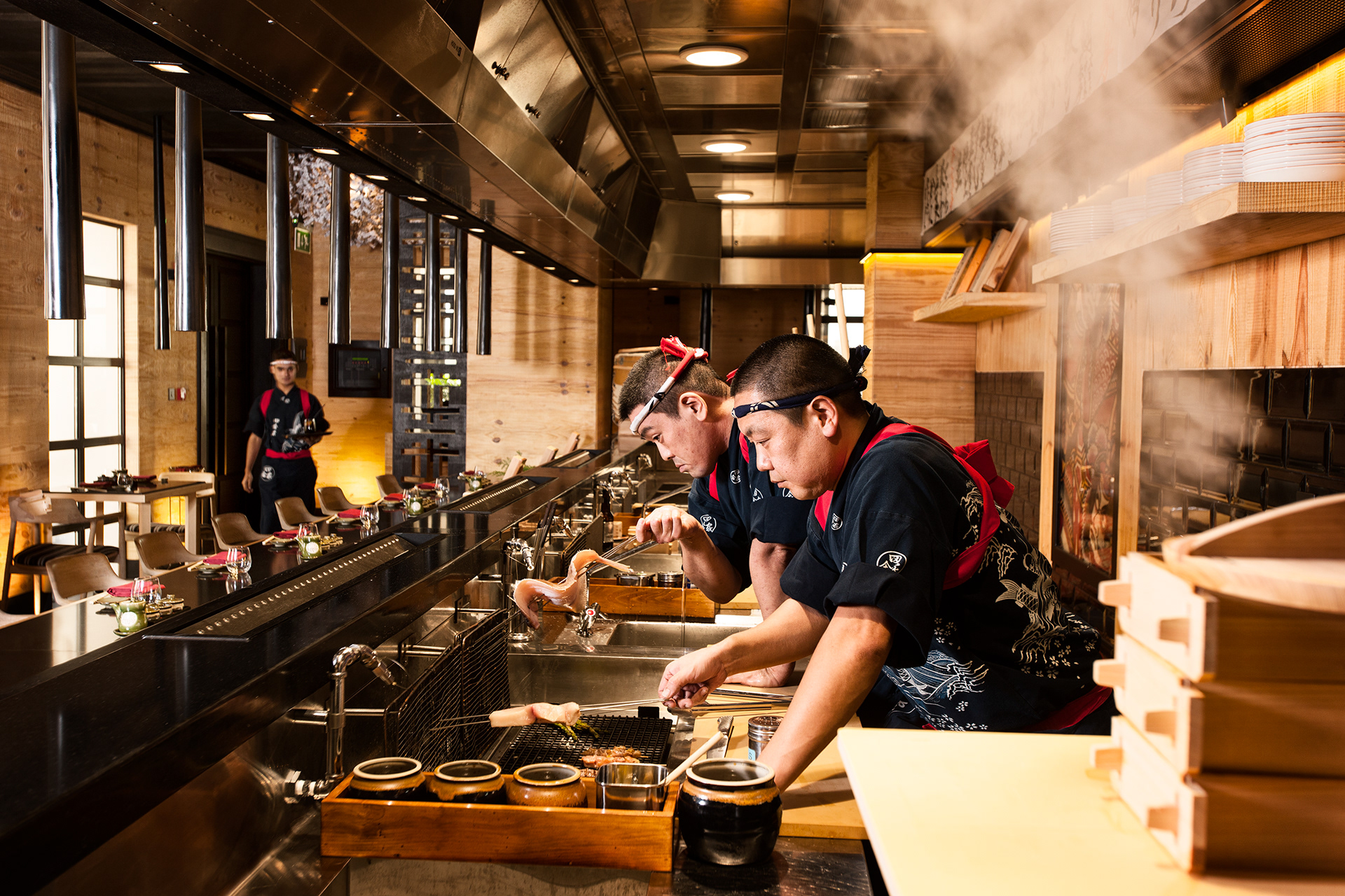 Portrait Photography Japanese Chef Frying Fish