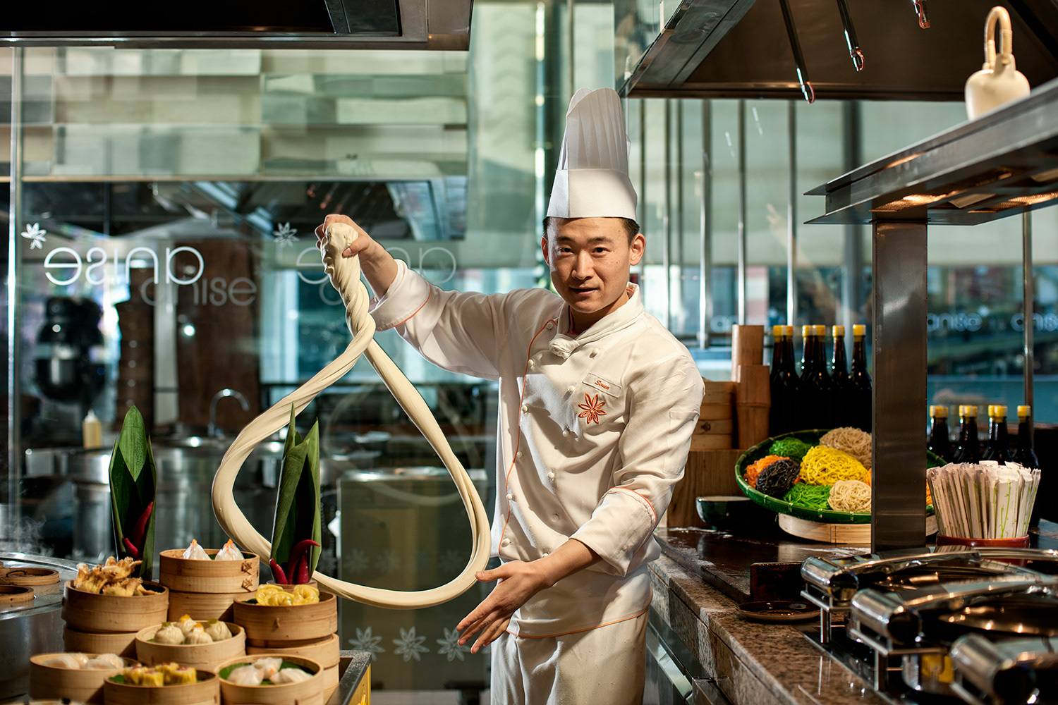 Portrait Photography Intercontinental Hotel Asian Chef Making Noodles
