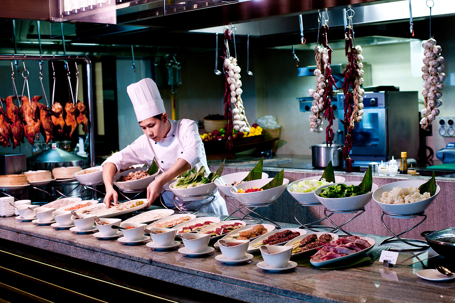 Portrait Photography Asian Chef Setting Up
