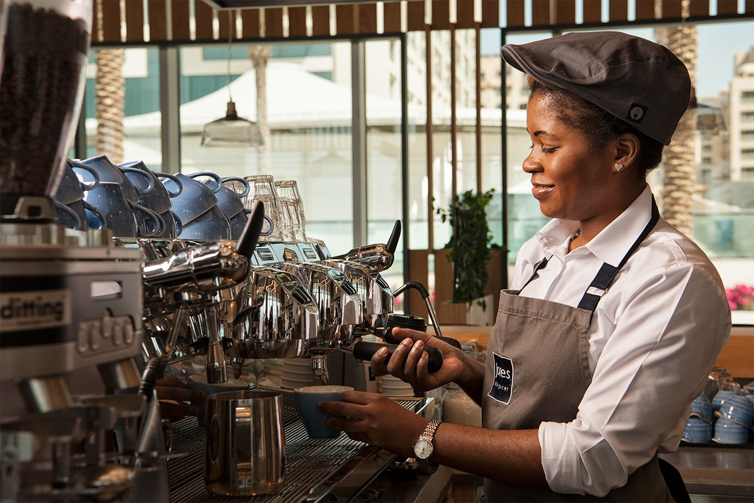 Photography Interior Jones the Grocer Pouring Coffee 