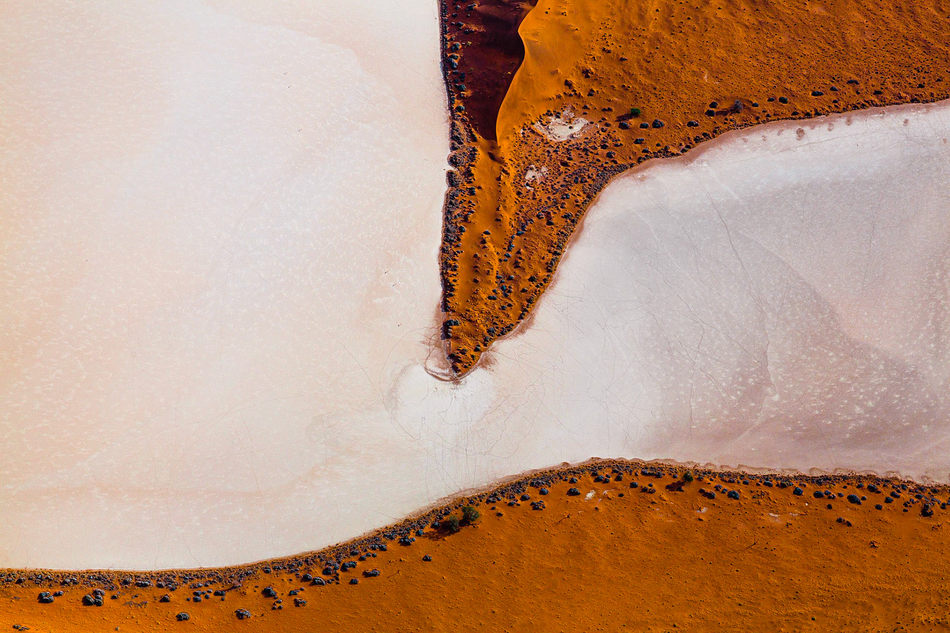 Namib není jen pouští nejvyšších písešných dun na světě, ale ve skutečnosti má opravdu mnohu tváří. Ty mnohdy zůstávají skryty právě uprostřed nedostupných dun, a tak nejlepší způsob vedoucí k jejich odhalení, je najmutí si letadla a pohled z nebe.