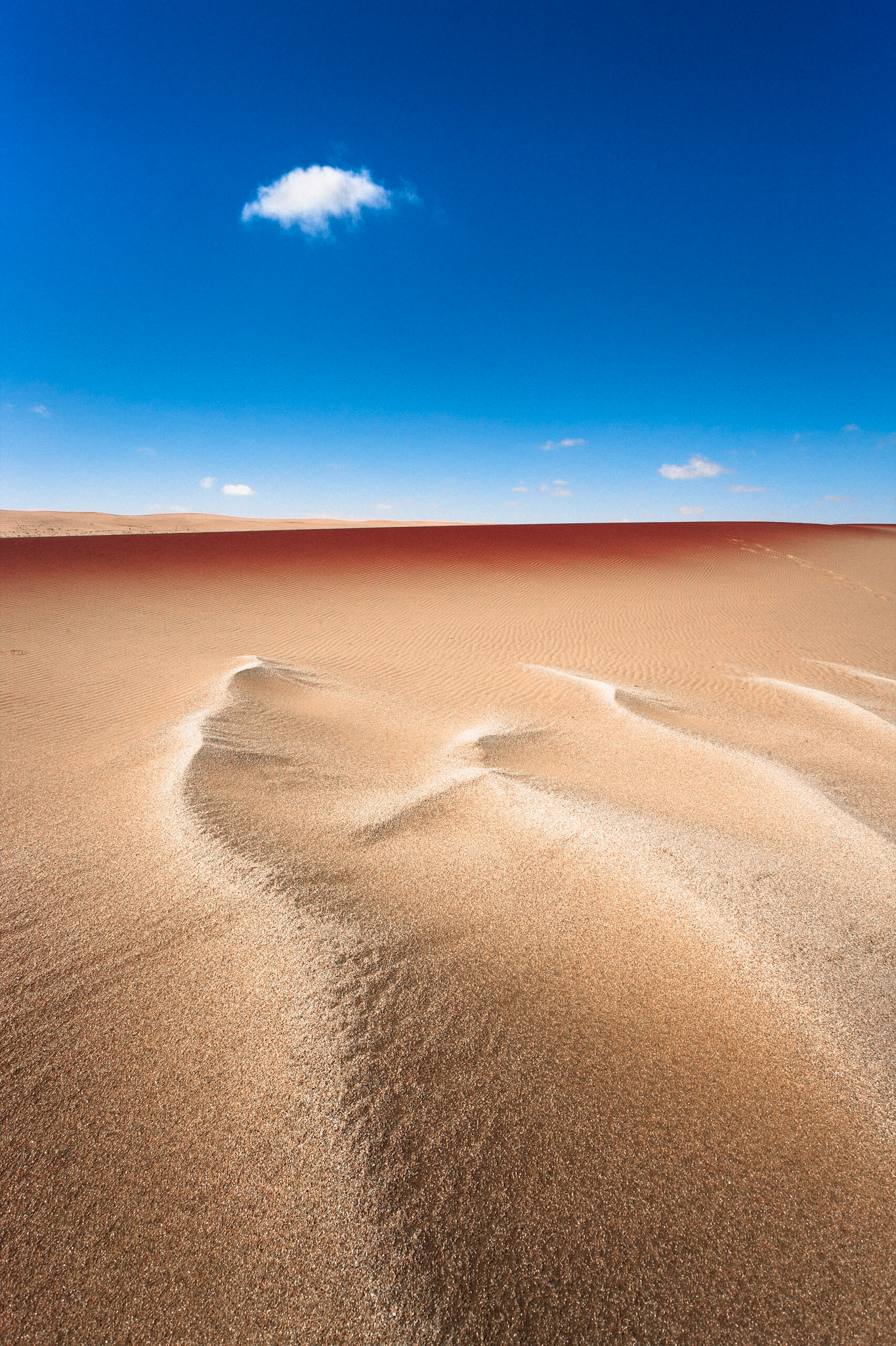 Jedna z mnoha tváří Namibu. Poušť dokáže vykouzlit opravdu nádherné tvary a různorodé barvy. Při přejezdu Namibu jsem viděl tolik barev, že kdyby mi to někdo vyprávěl, tak mu nebudu věřit.