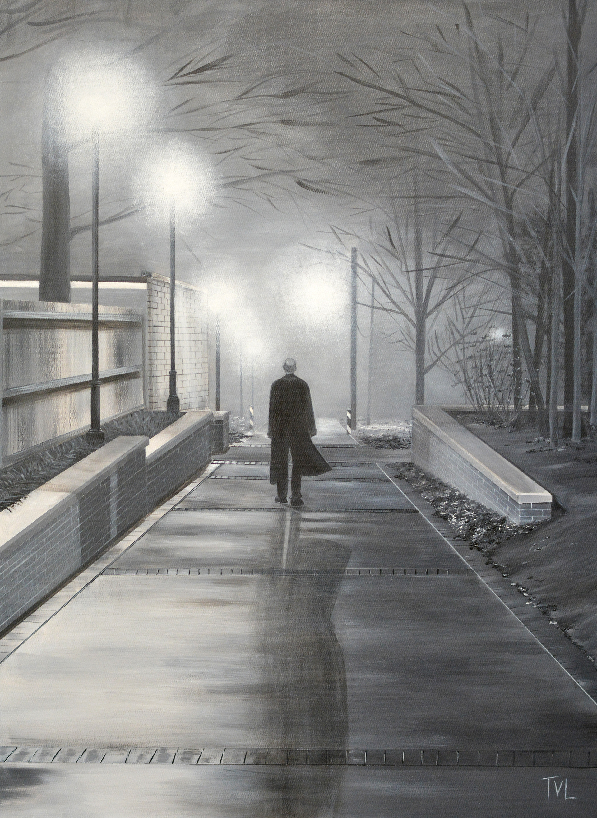 DARK IN THE LIGHT: THE MYSTERIOUS STRANGER II, 30 x 40, Acrylic on Canvas $525