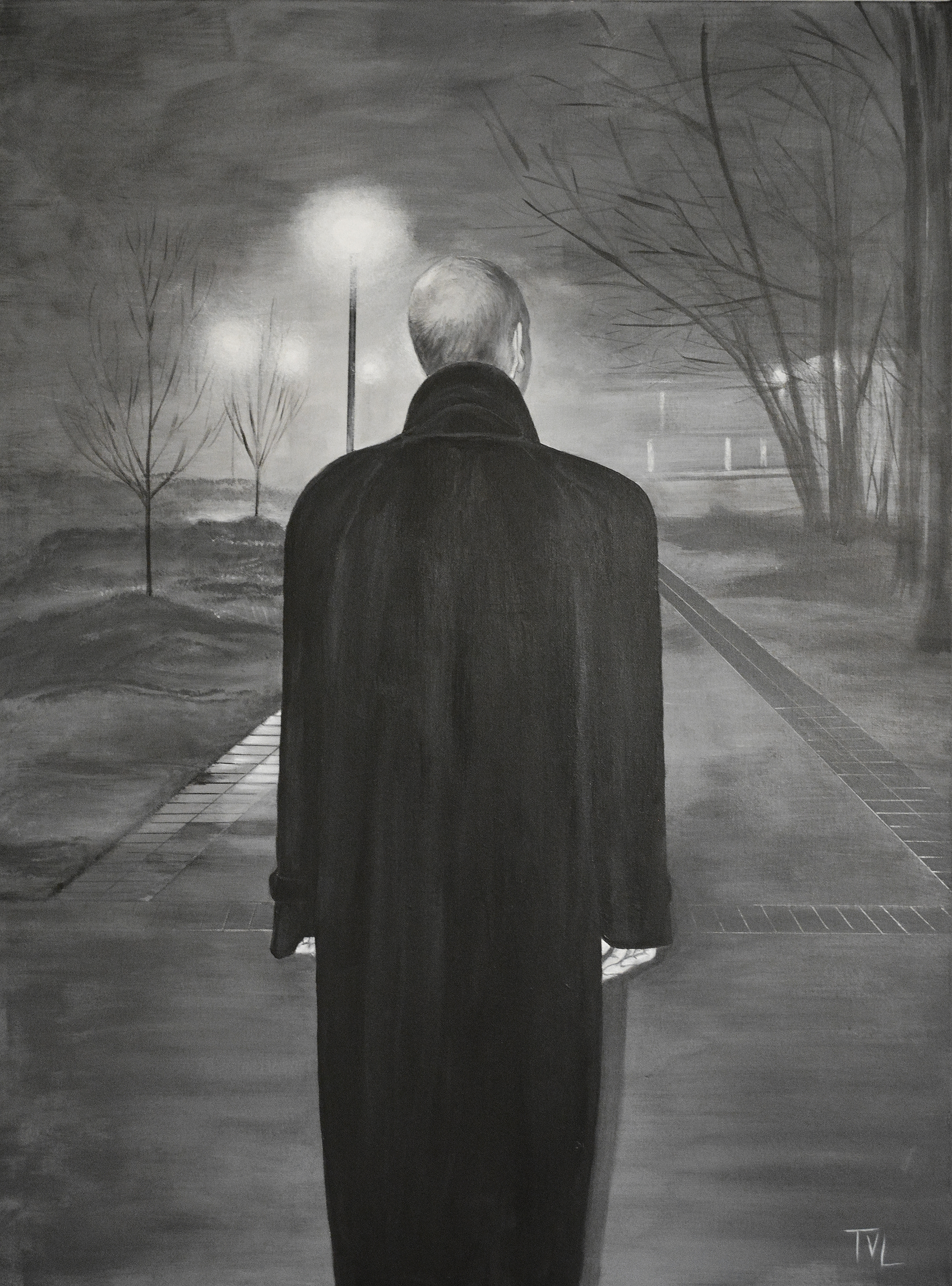DARK IN THE LIGHT: THE MYSTERIOUS STRANGER I, 30 x 40, Acrylic on Canvas $525