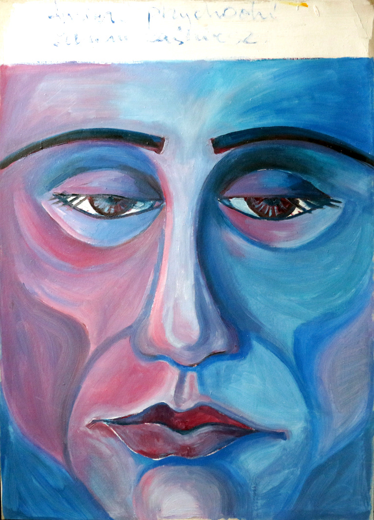 70x100 acrylic on cardboard "death comes before you fall asleep"