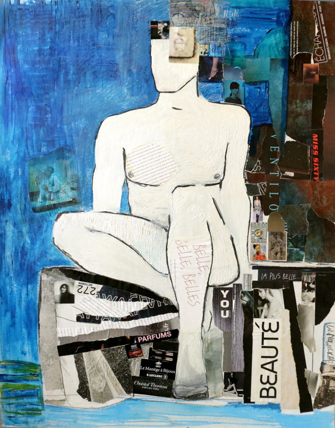 70x91 acrylic & collage on cardboard