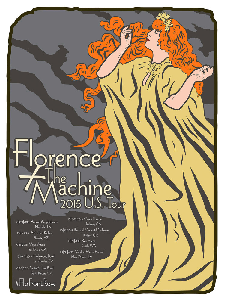 Florence + The Machine 2015 Tour Poster for Florence + The Machine