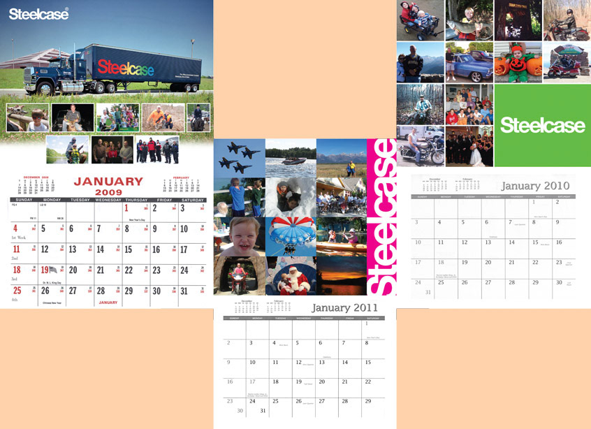 Calendars for the Steelcase Corp