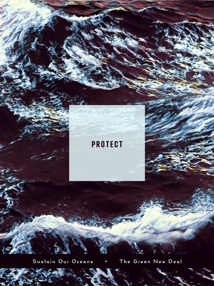 Poster Series for Sustain Our Oceans Green New Deal Triptych for Sunrise Movement &amp; the Creative Action Network