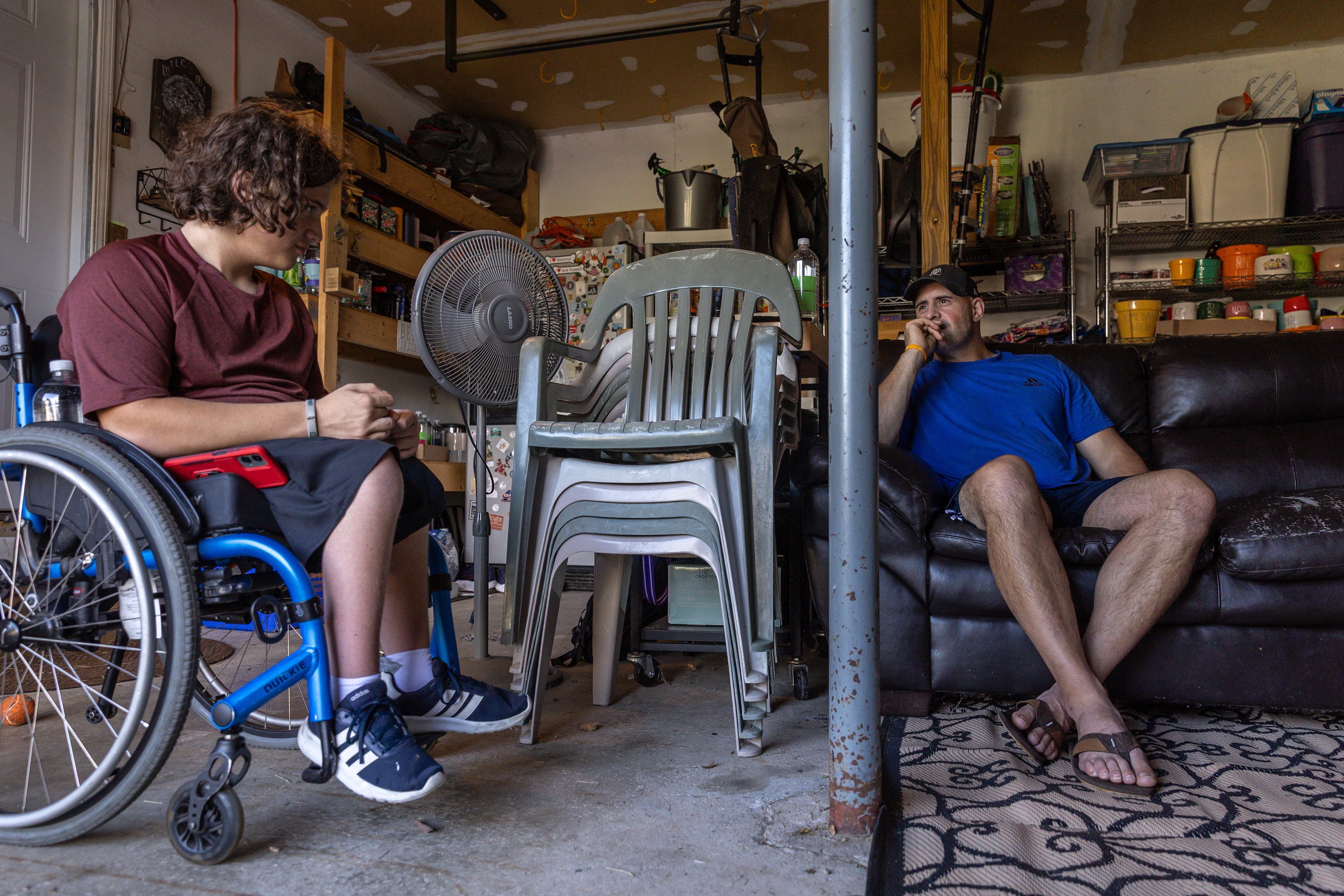 The father and son share a quiet moment in their basement, watching Sunday afternoon sports.   Parenting a child with different abilities comes with challenges no amount of research can fully prepare you for. For the Favatas, the Flyers are a source of community, support, insight, and understanding.  “With a regular group of people that don’t necessarily understand, there are embarrassing moments,” says Jamie, “ But with this group, they’ve all experienced the same moments, and you can talk about it freely, and it's not embarrassing.”