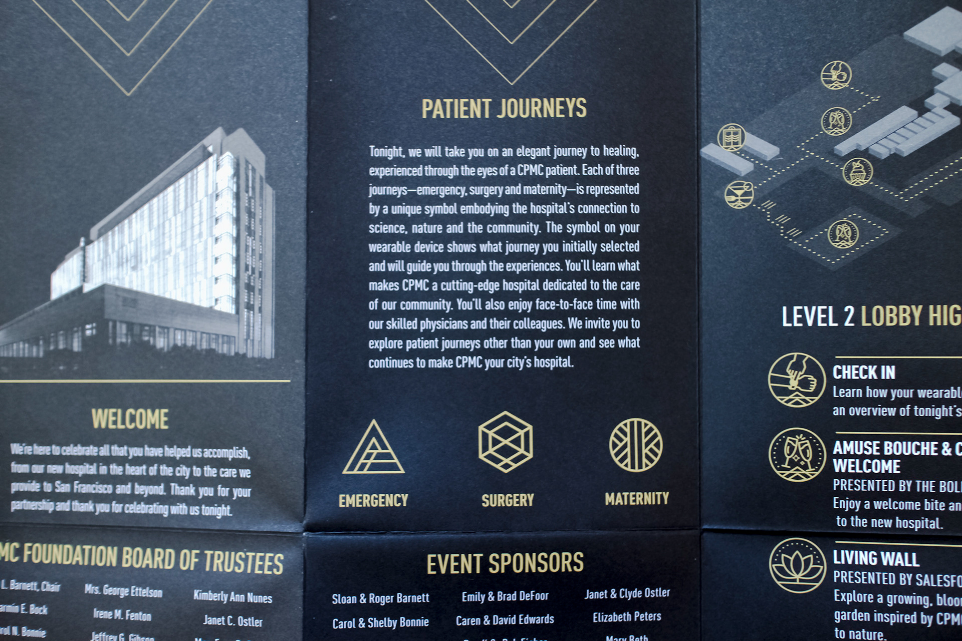 Interor closeup of 8 panel folding pocket map