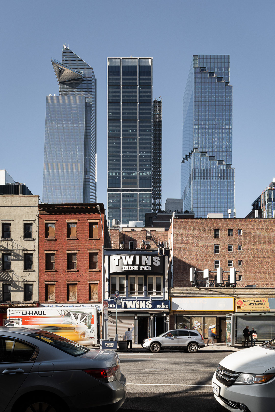 Twins bar in front of Hudson Yards, New York City