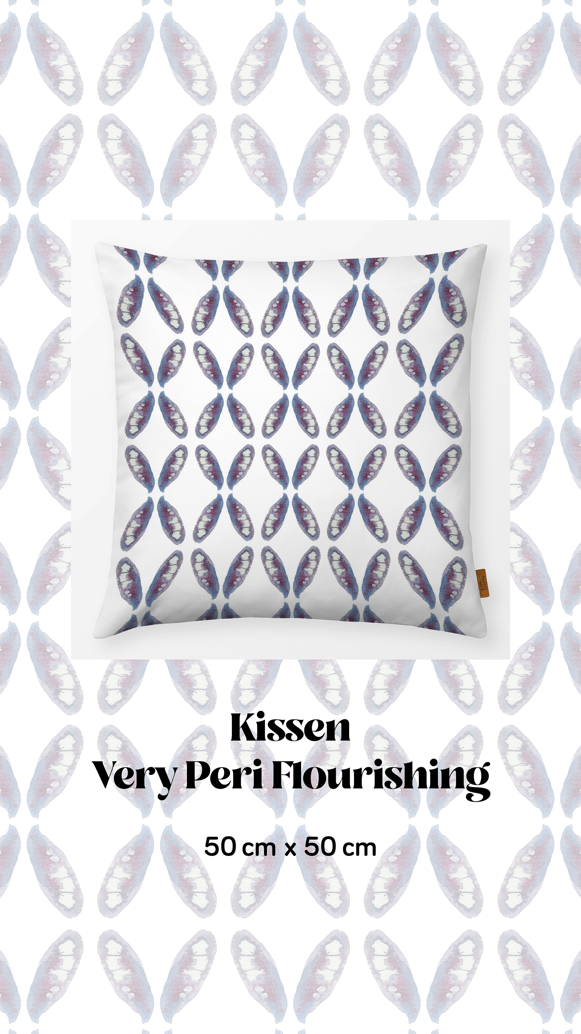 Very Peri Flourishing Kissen