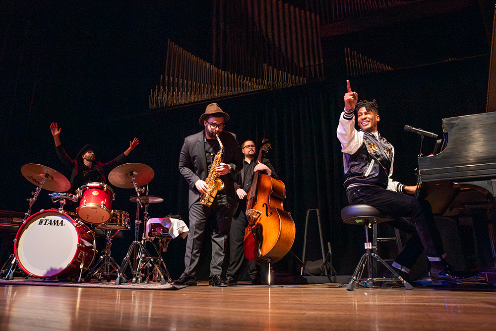 Jon Batiste performs at the Cleveland Museum of Art