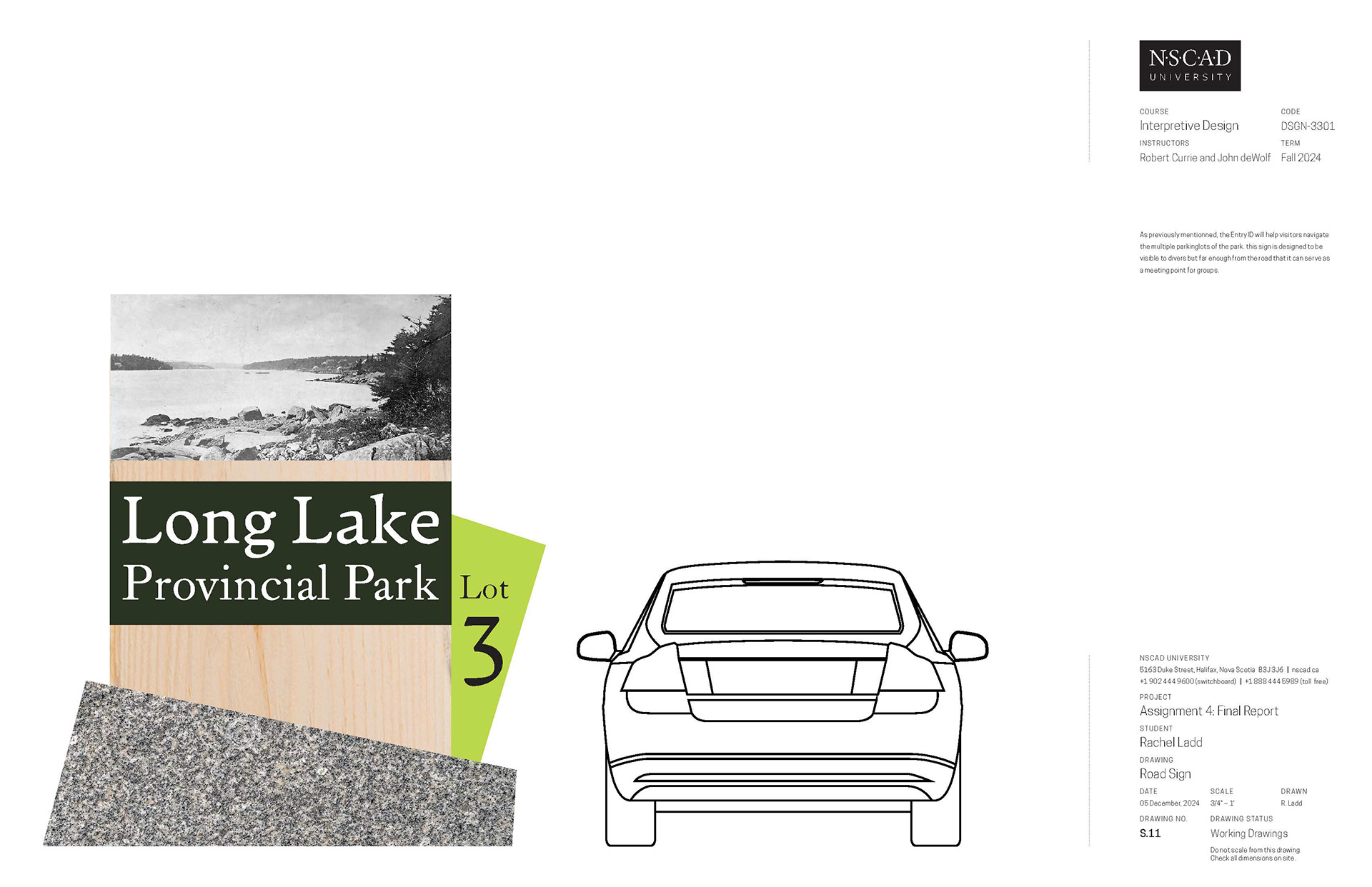 PArking Lot entry sign, to designate the space as one of three unnamed parking lots in the park.