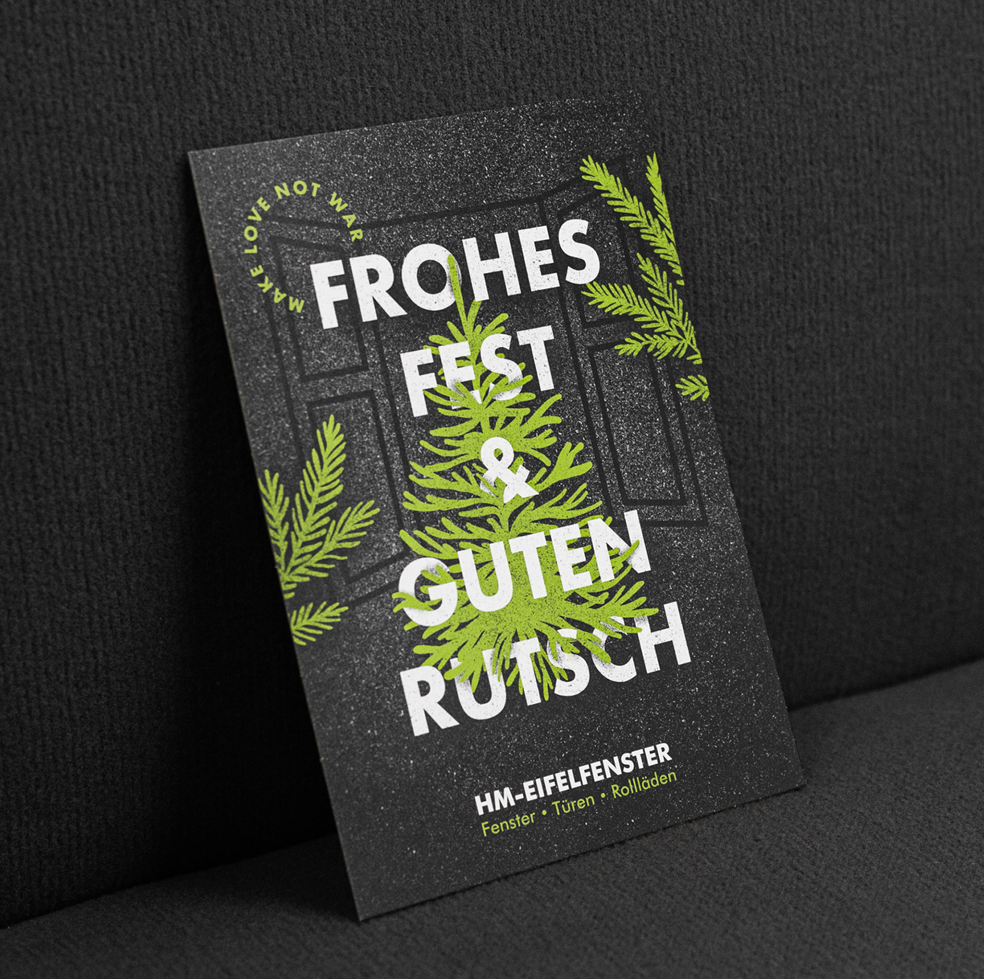 Grußkarten Design für einen Handwerksbetrieb