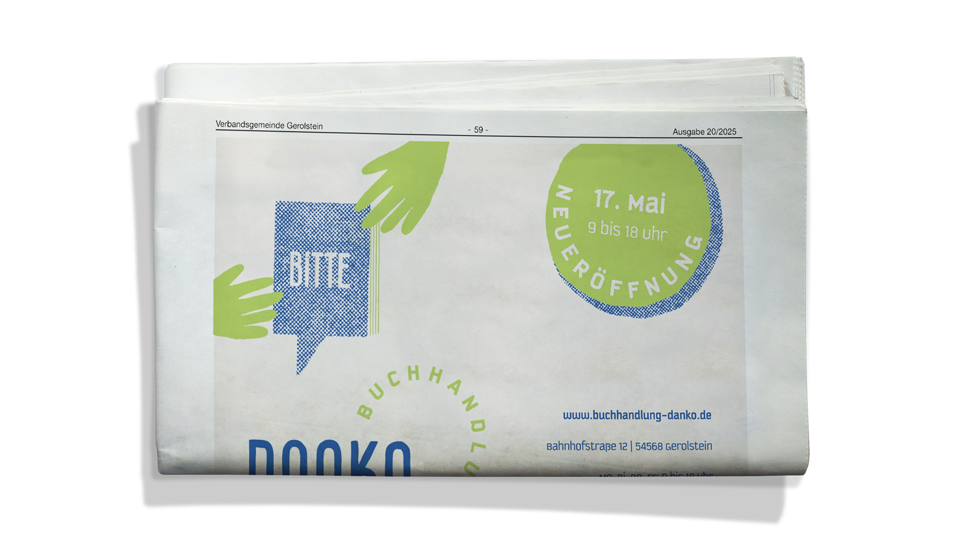 Grafikdesign für Zeitungsanzeige