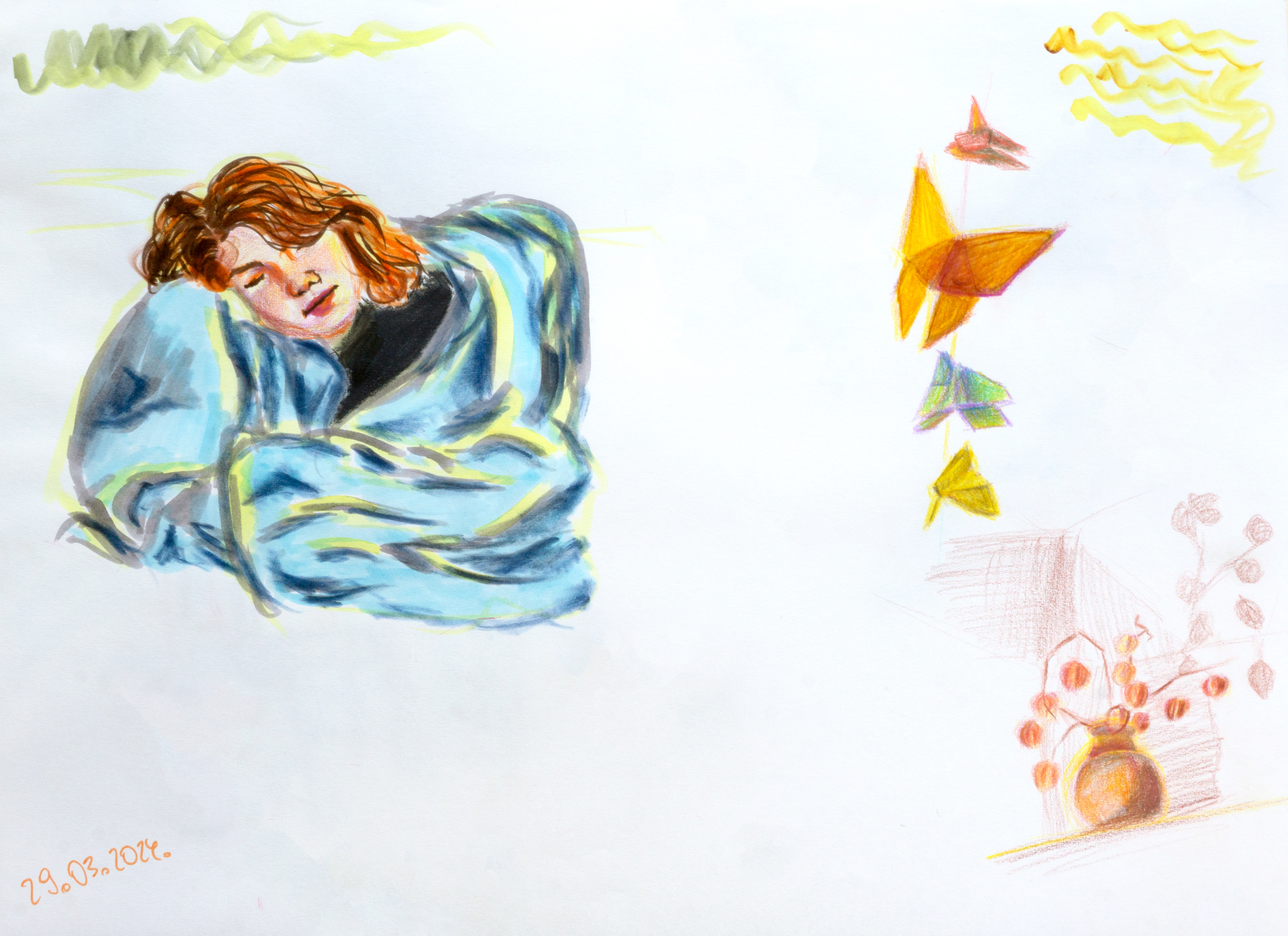 29.03.2024. (colored pencils &  markers)