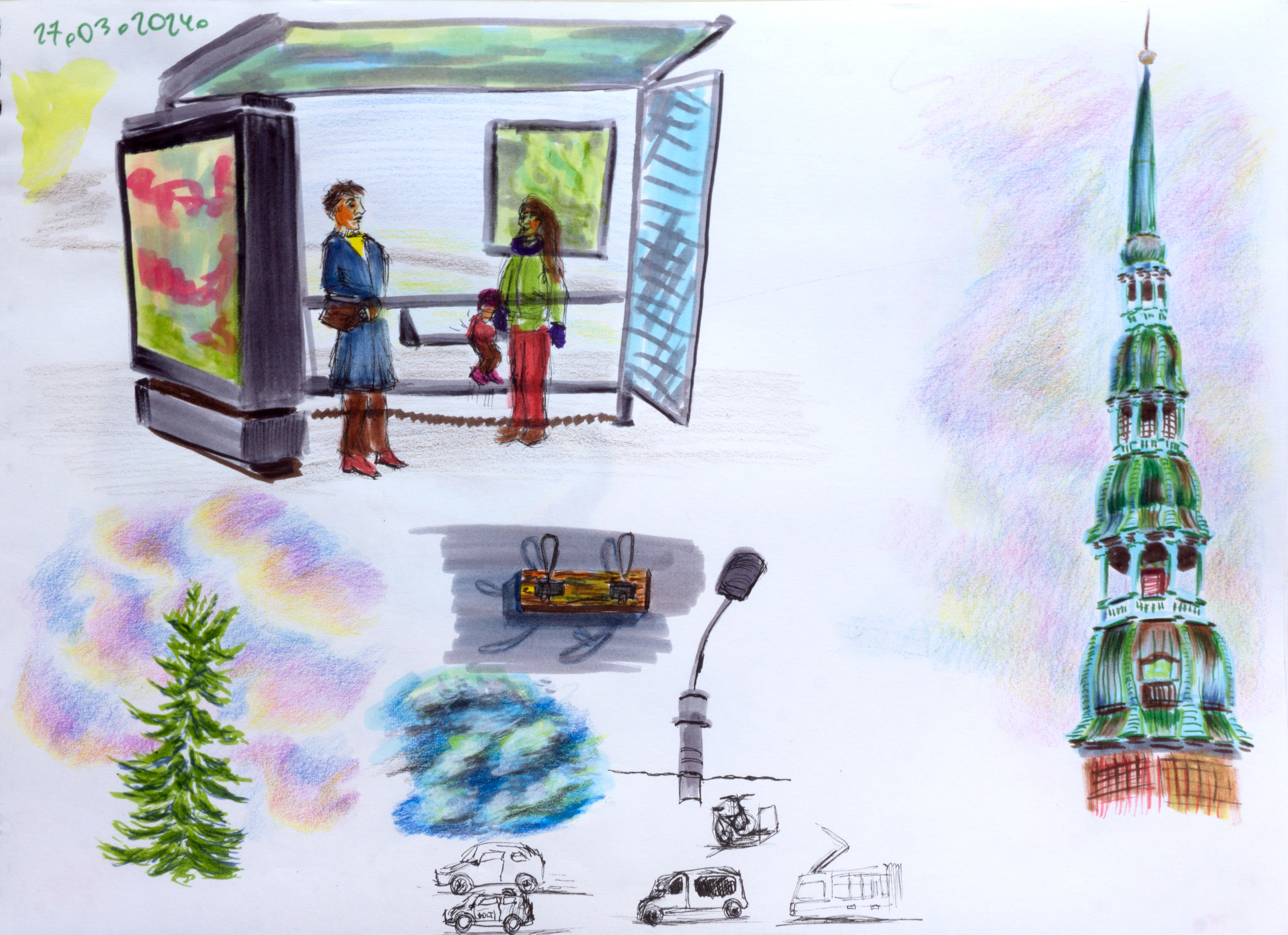 27.03.2024. (colored pencils & markers)