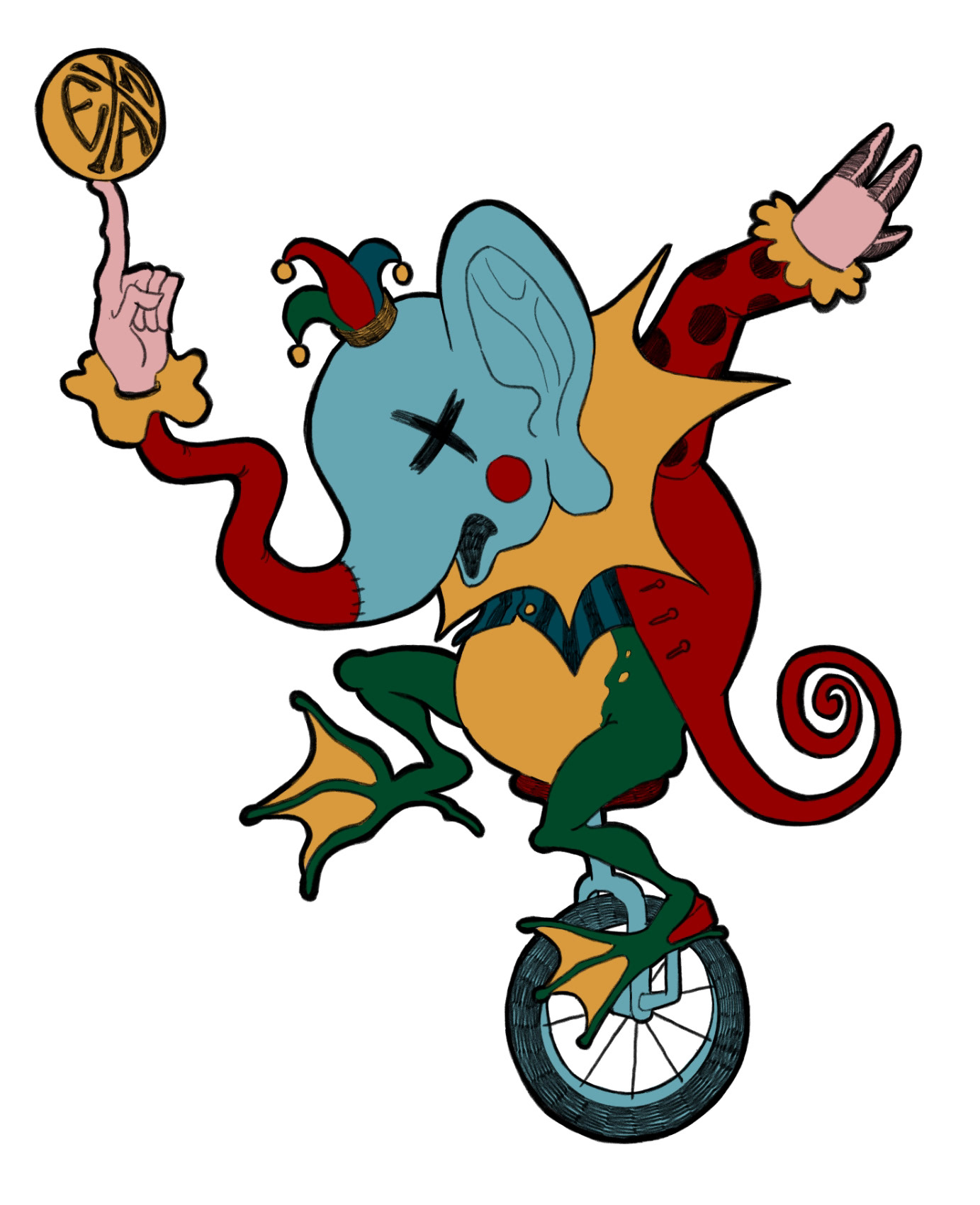 Elephant for a circus-themed poster design (For the 2025 OCADU EXAN midway animation fair). Digital illustration in procreate